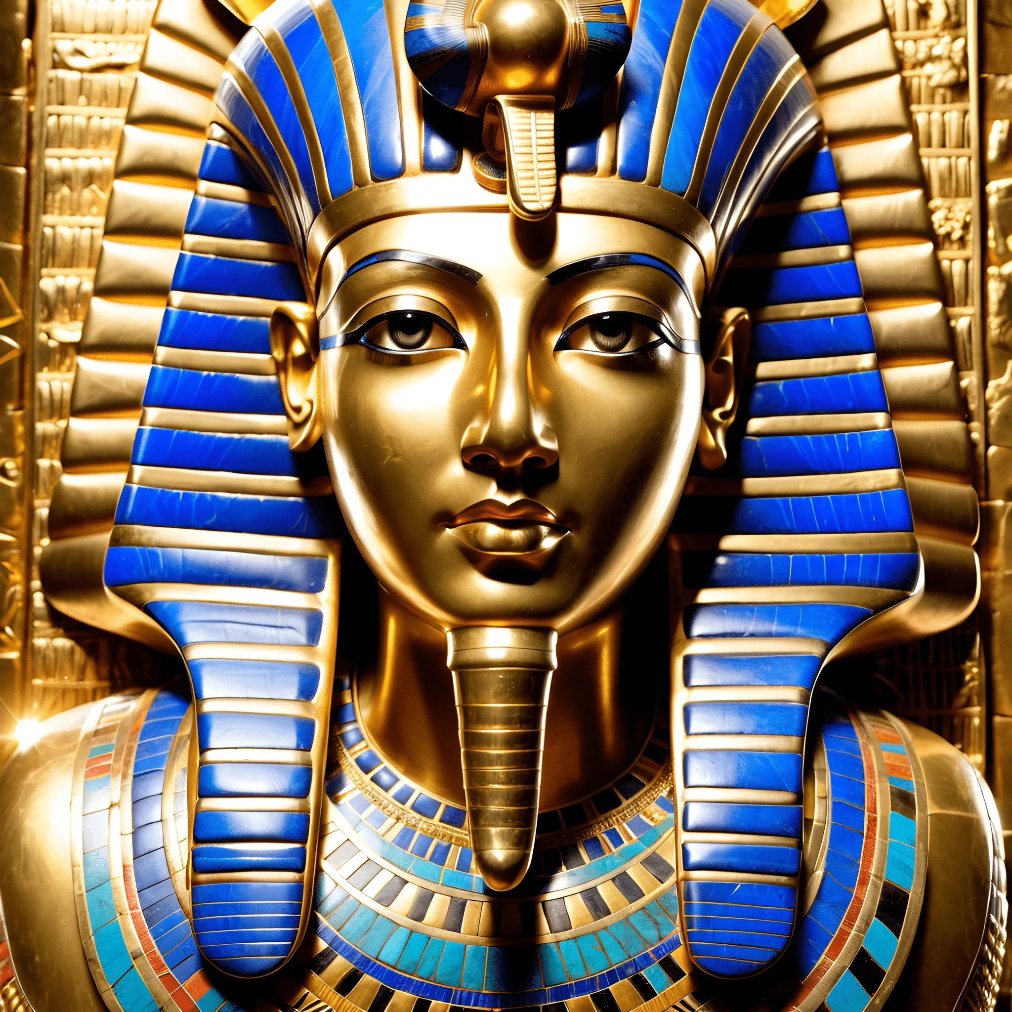 Golden Mask of Egyptian Pharaoh Tutankhamun - Free Download - AI Scribbles