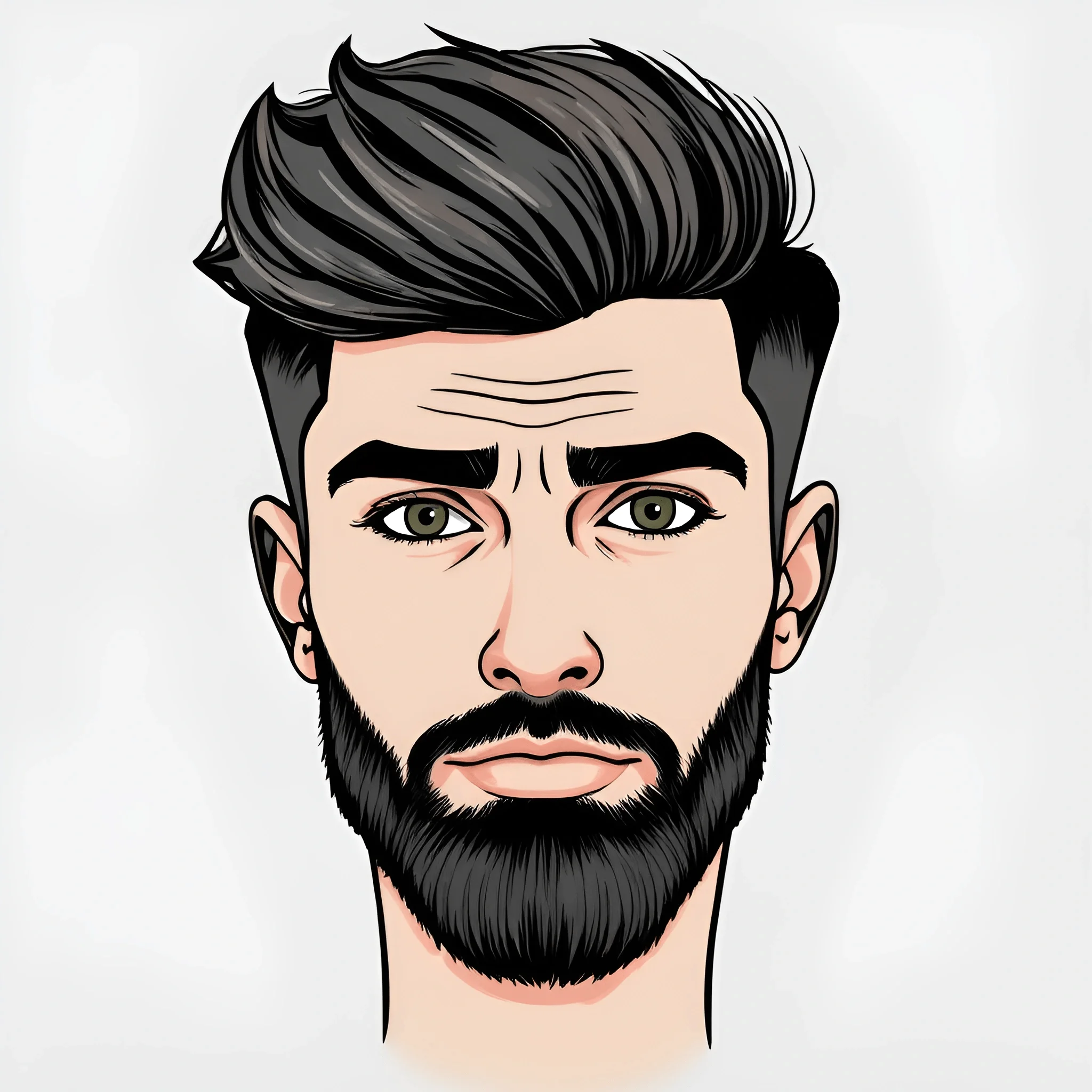 Vector Portrait of Bearded Man with Modern Hairstyle - Free Download ...