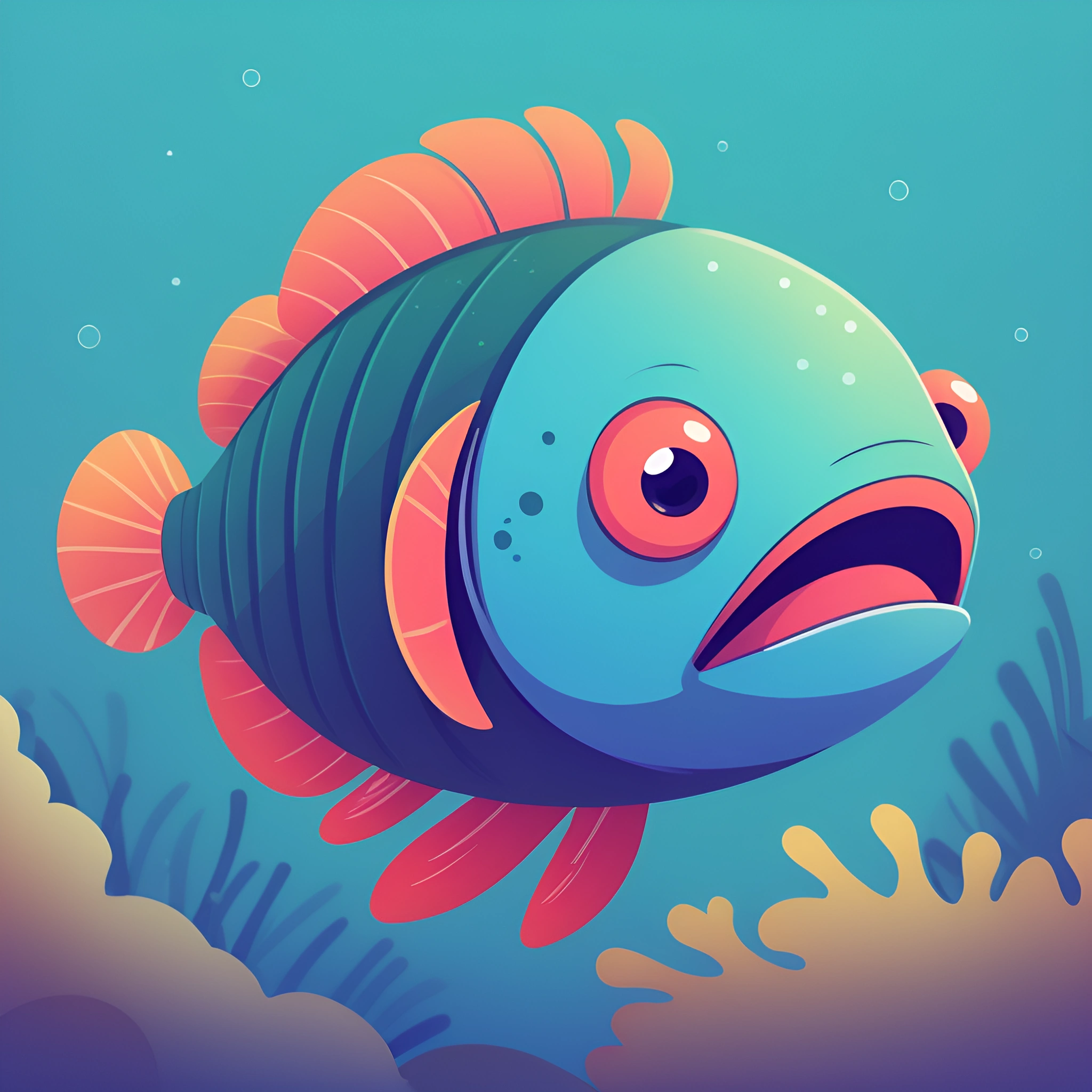 Chartoon Fish Vibrant Cartoon Fish Illustration - Free Download - AI Scribbles