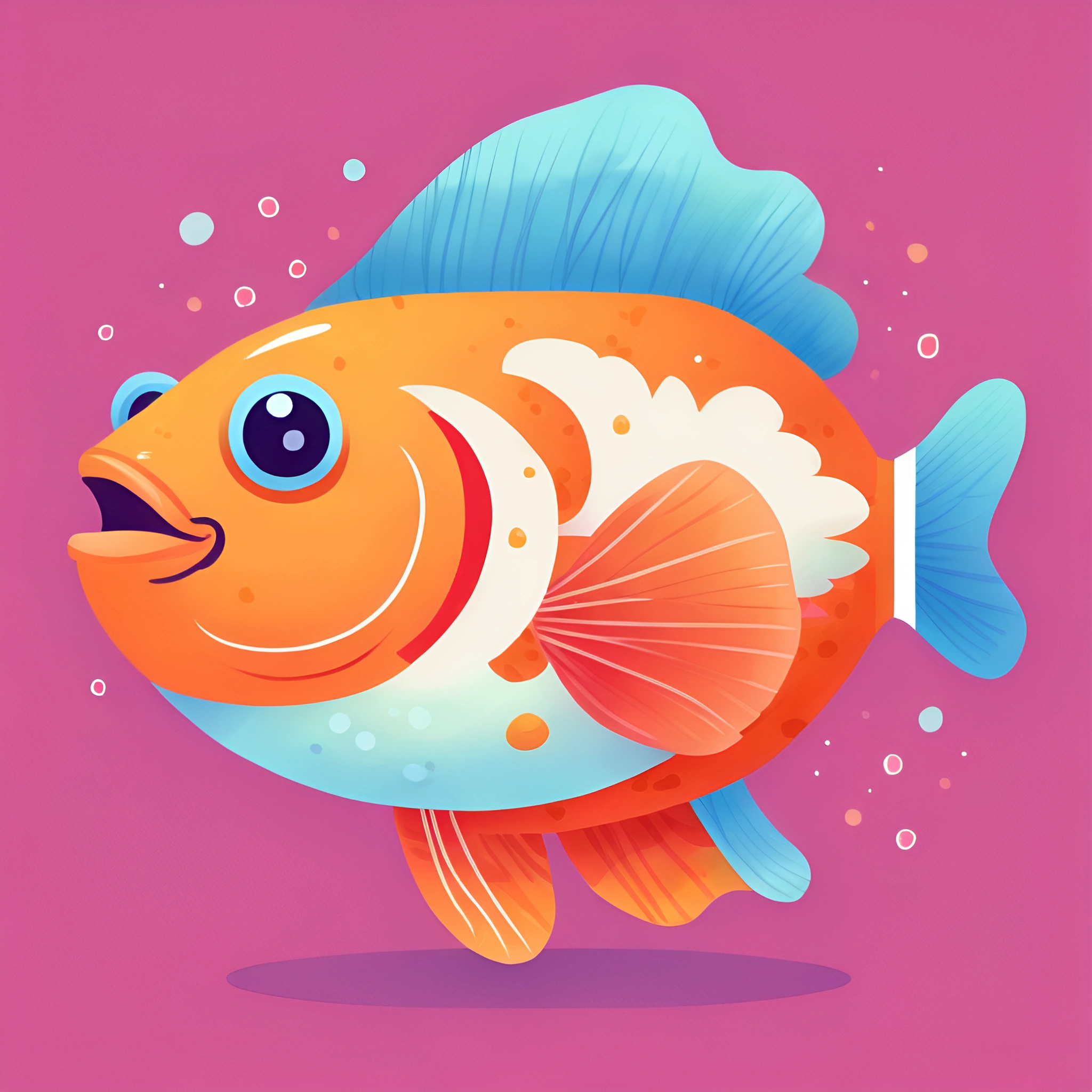 Colorful Cartoon Fish Illustration - Free Download - AI Scribbles