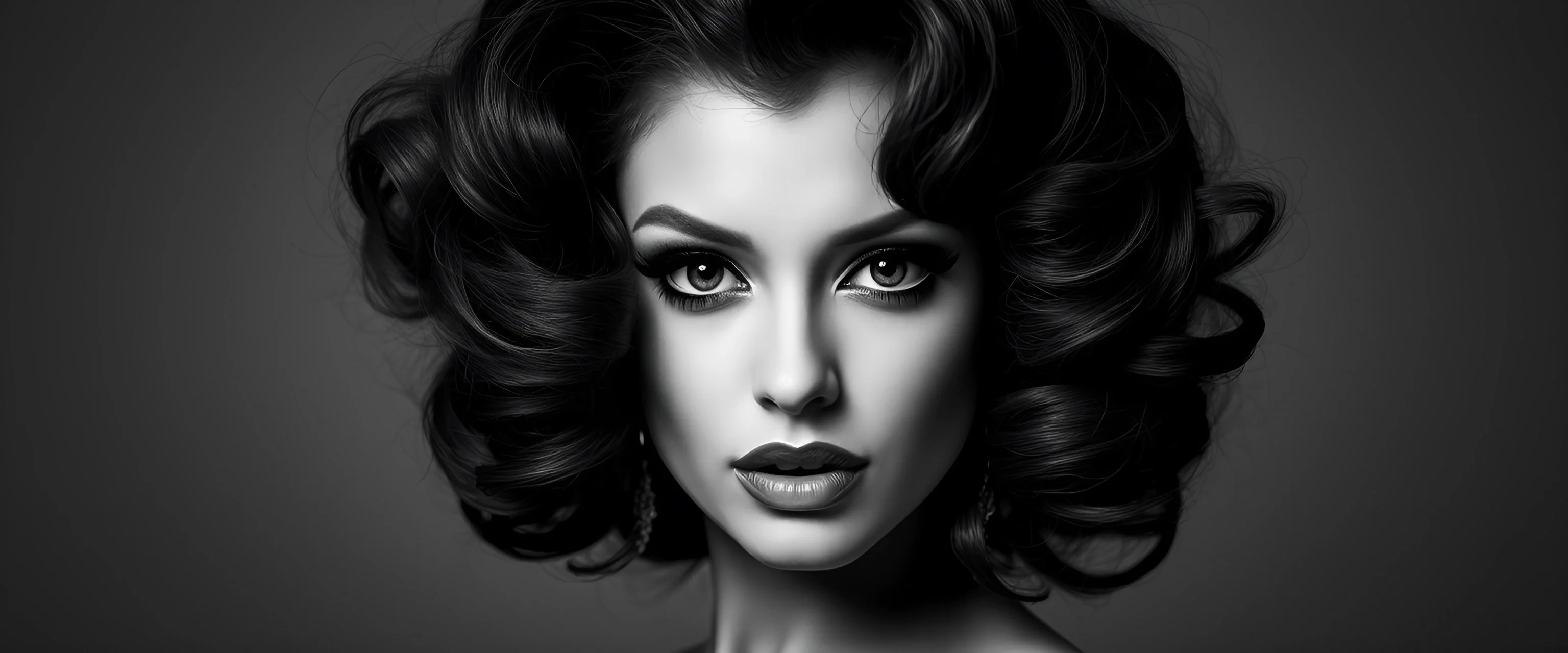 Black and White Retro Glamour Portrait of Woman - Free Download - AI ...