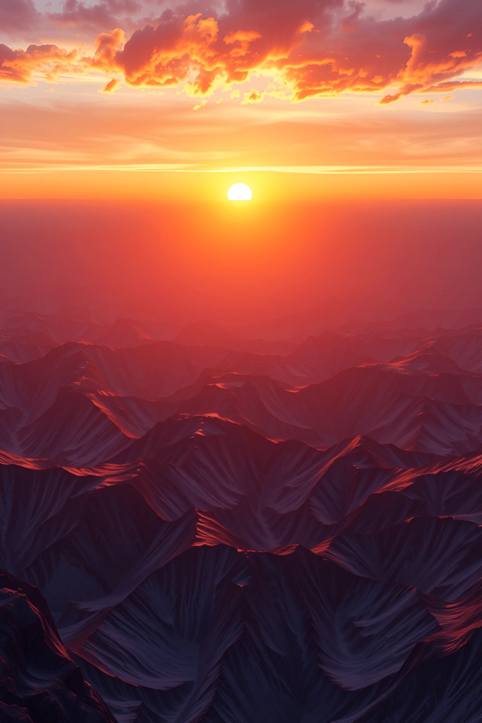 Sunset Over Mountain Range - Free Download - AI Scribbles