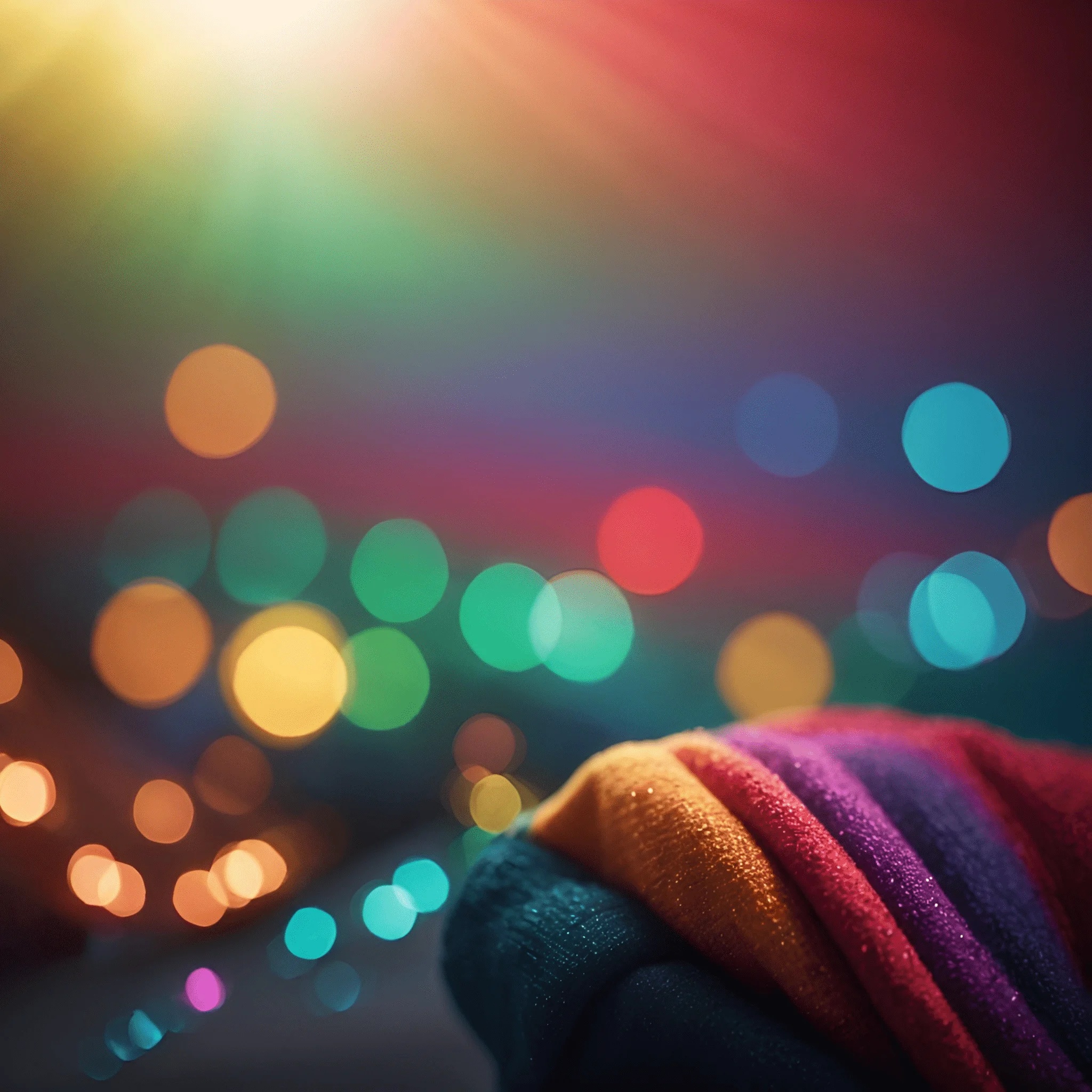 Colorful Bokeh with Rainbow Fabric - Free Download - AI Scribbles