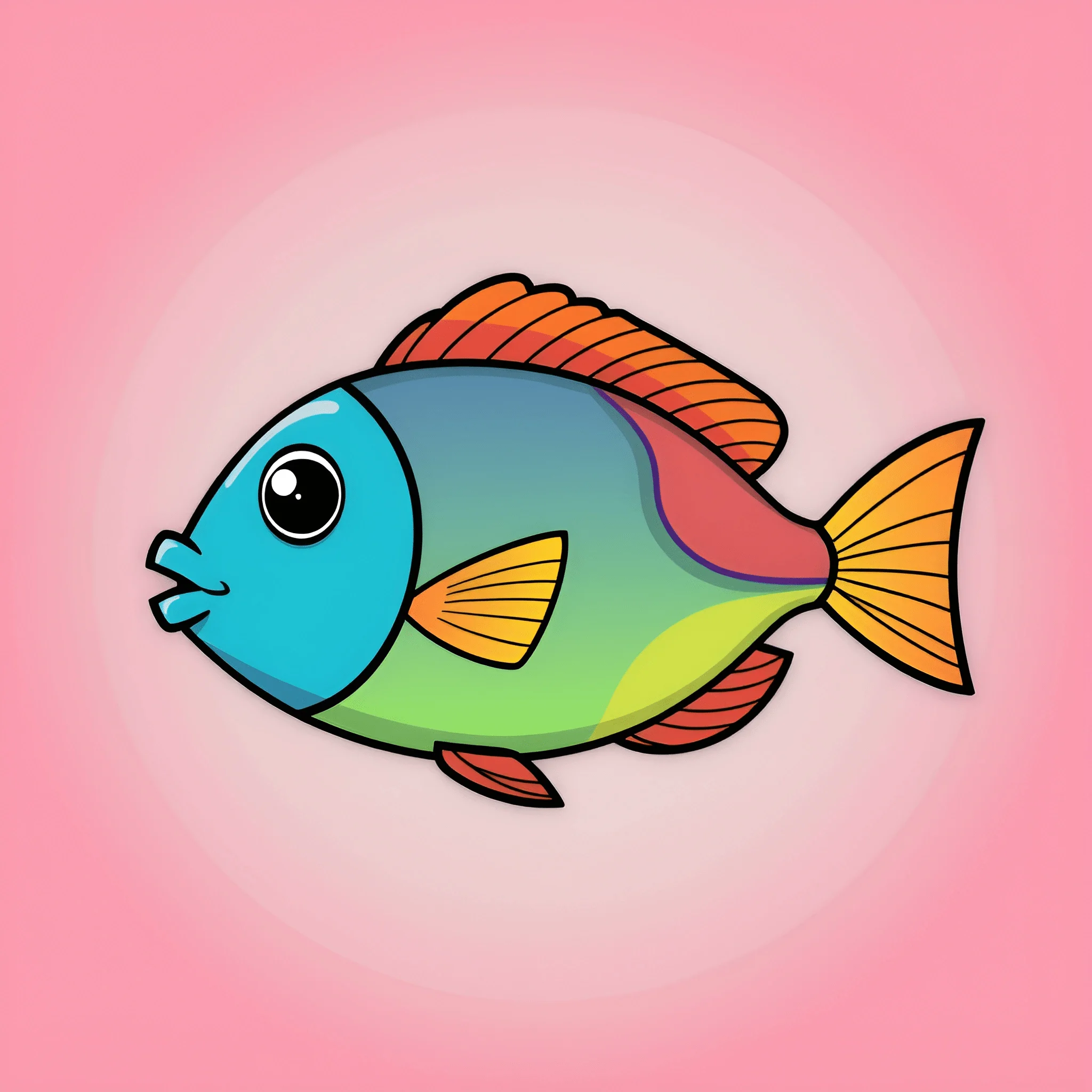 Colorful Cartoon Fish Illustration - Free Download - AI Scribbles