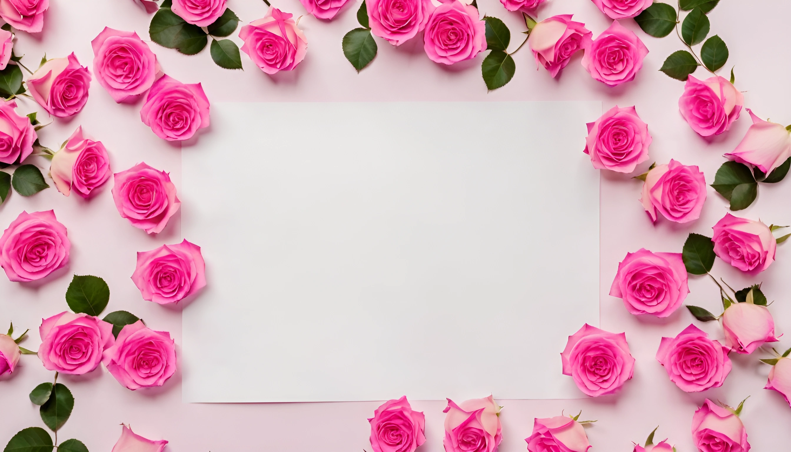 Pink Roses Frame - Free Download - AI Scribbles