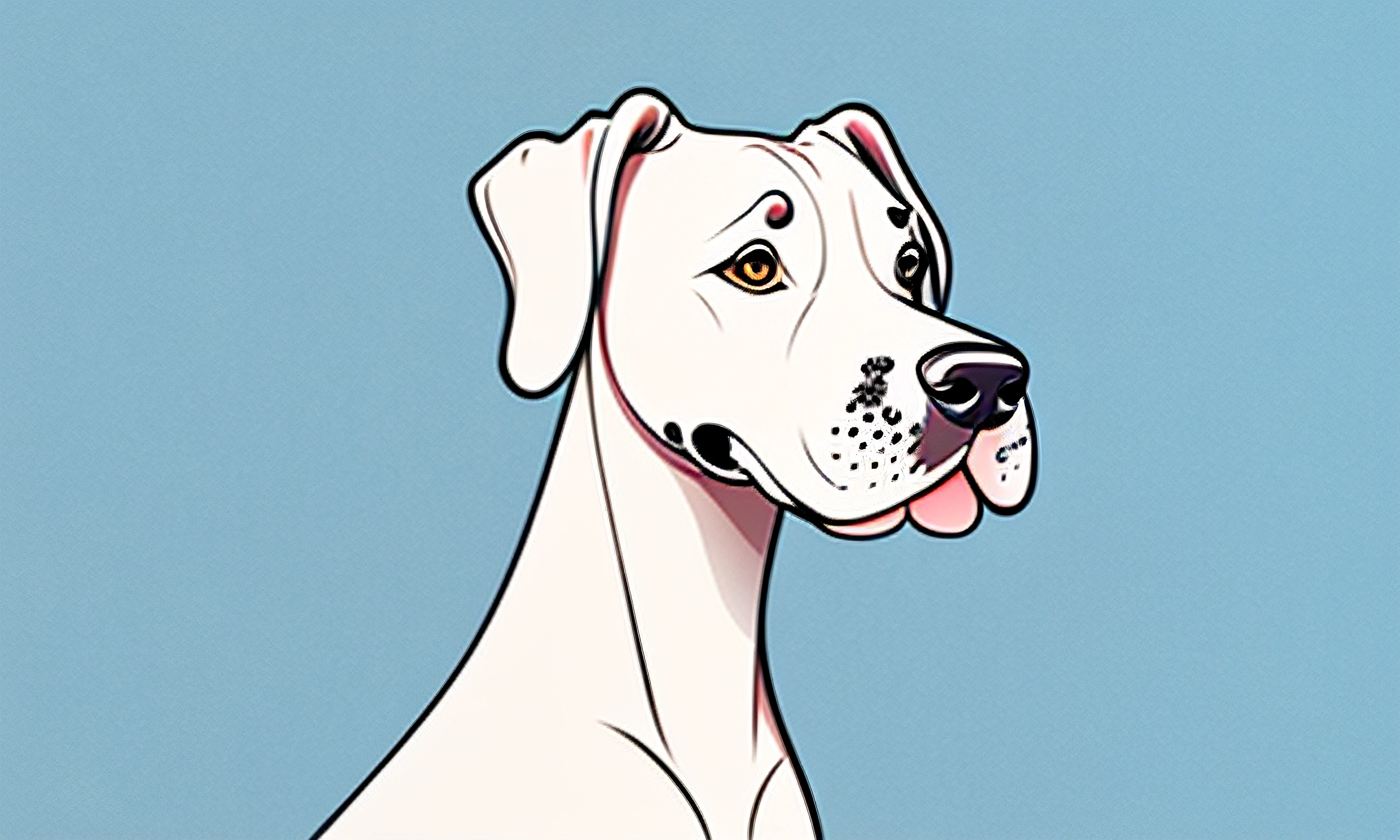 cartoon dog with a blue background