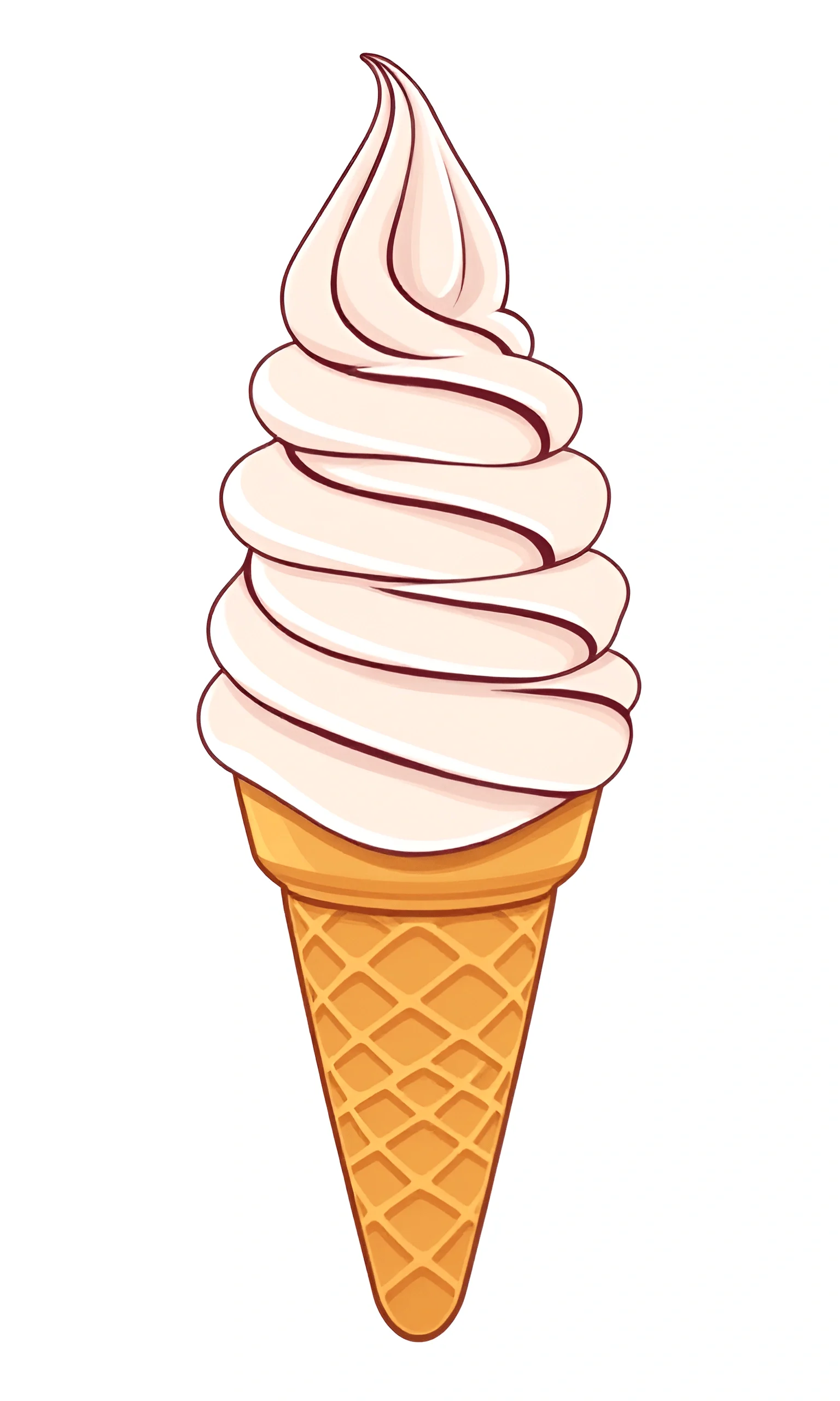 Vanilla Soft Serve Ice Cream Cone Illustration - Free Download - AI ...