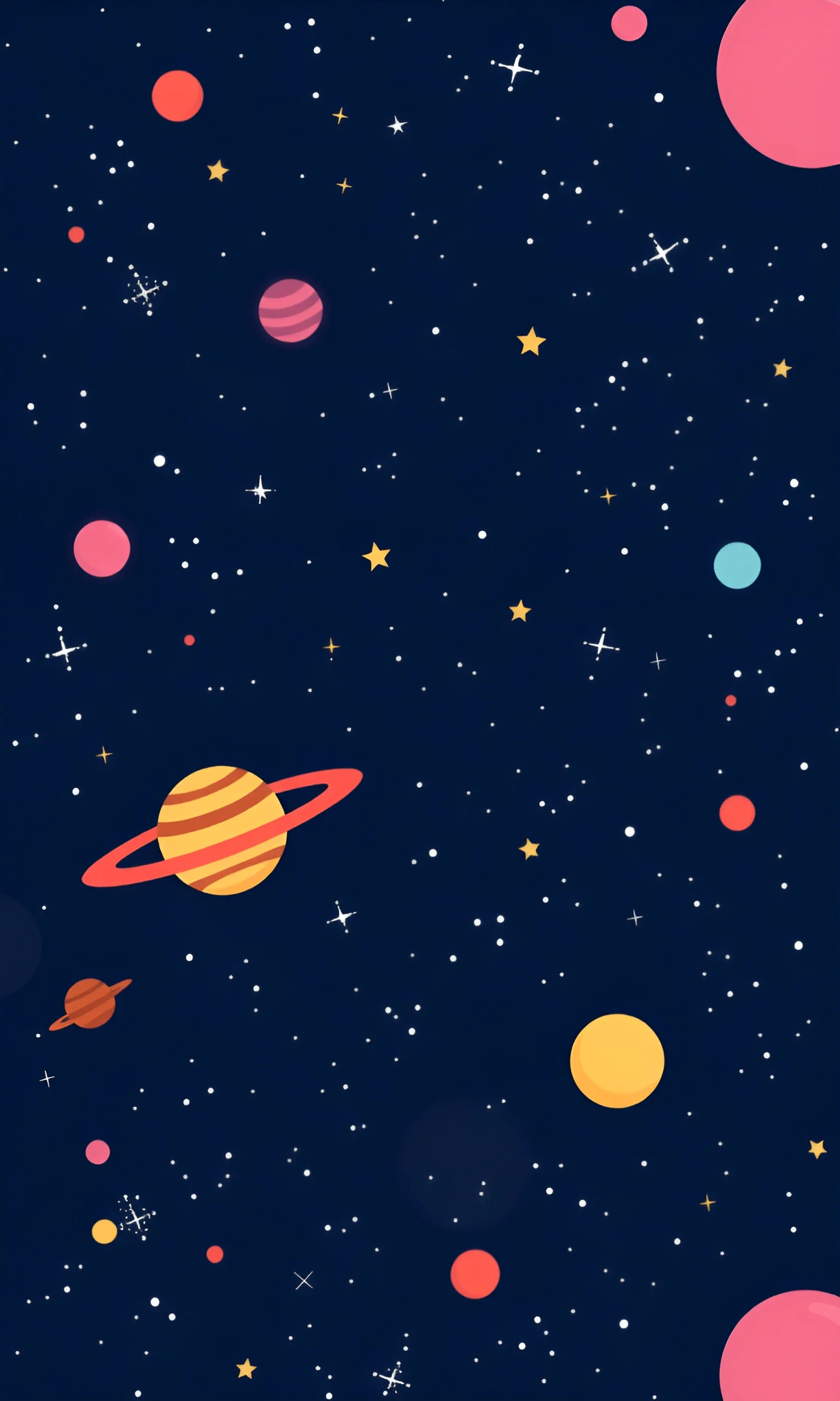 Cartoon Illustration of Outer Space with Planets and Stars - Free ...