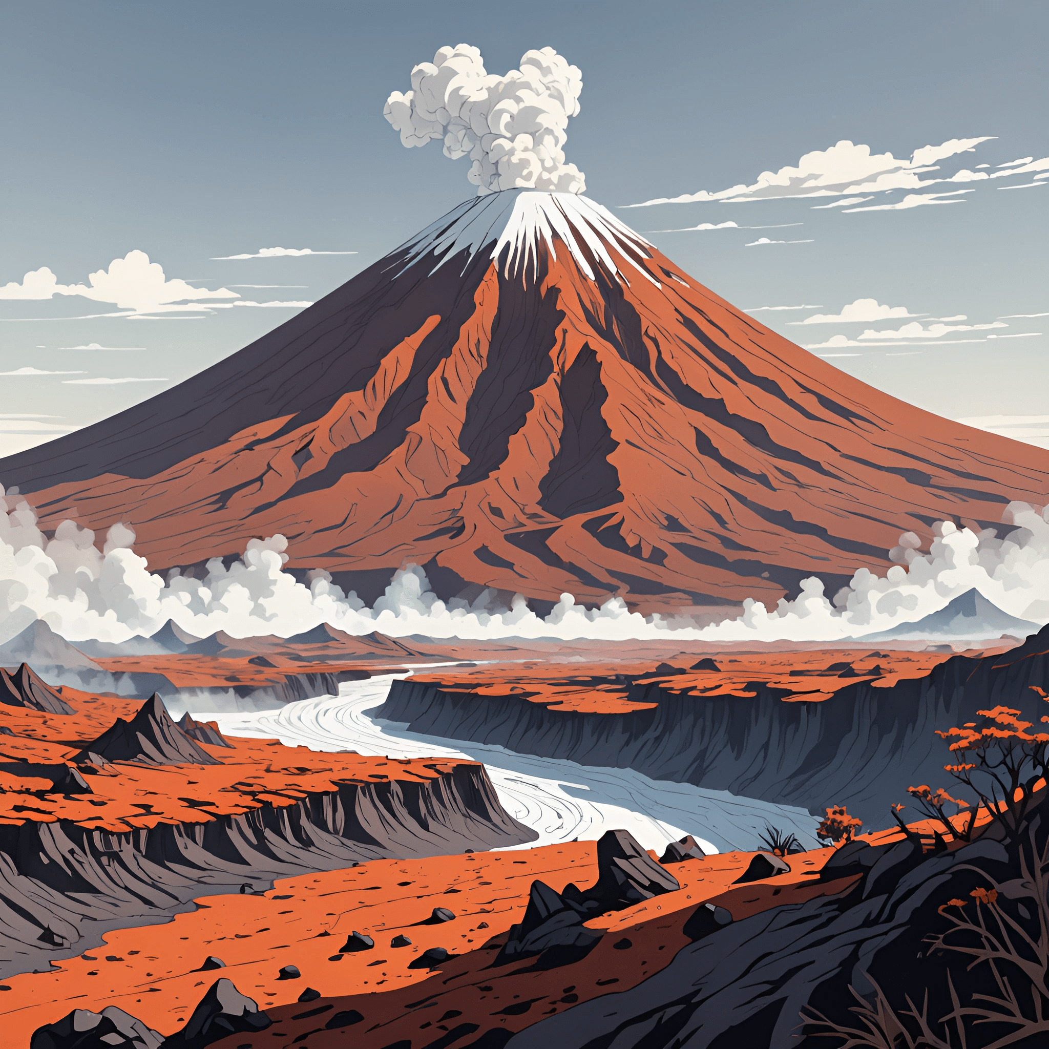 Majestic Volcanic Landscape - Free Download - AI Scribbles