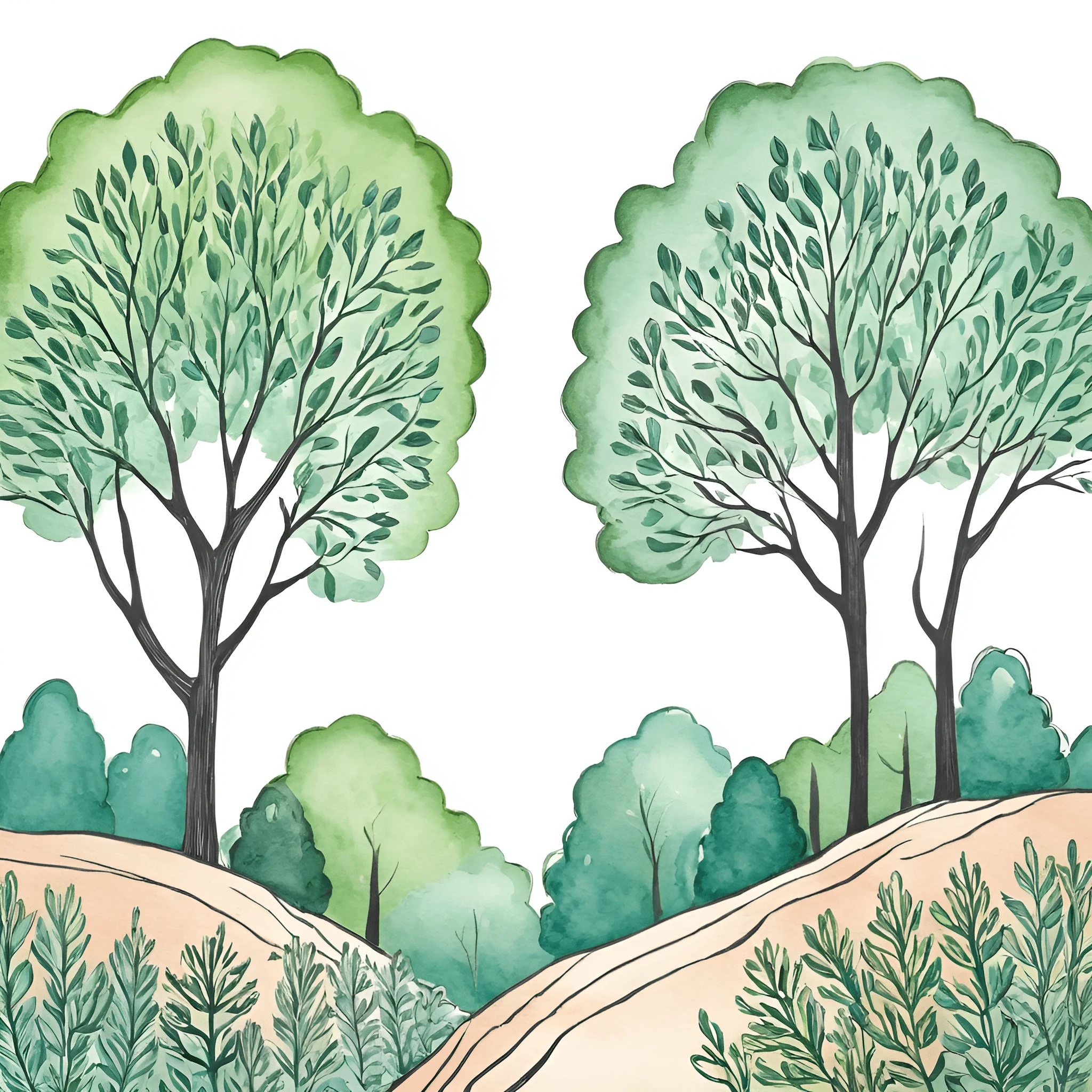 Watercolor Forest Landscape - Free Download - AI Scribbles