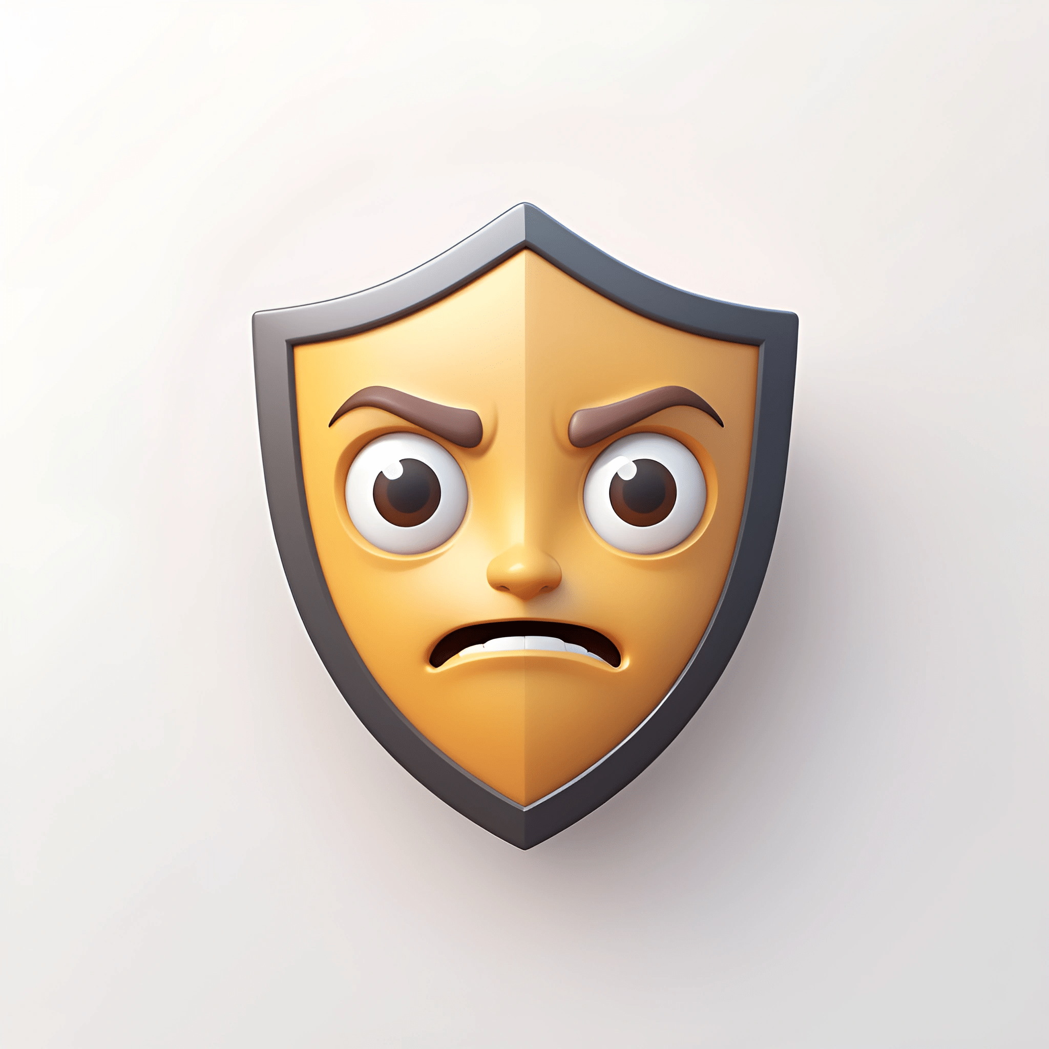 Angry Face Emoji Shield - Free Download - AI Scribbles
