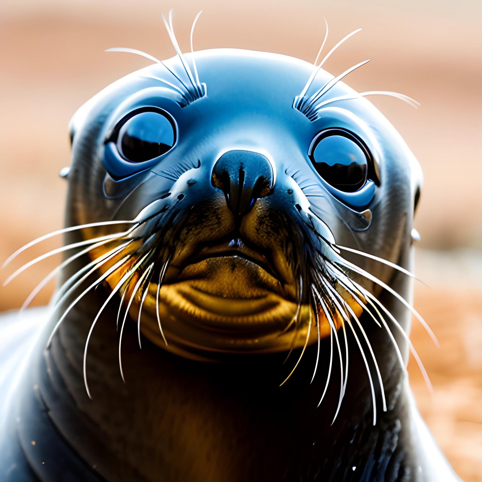a seal that is looking at the camera