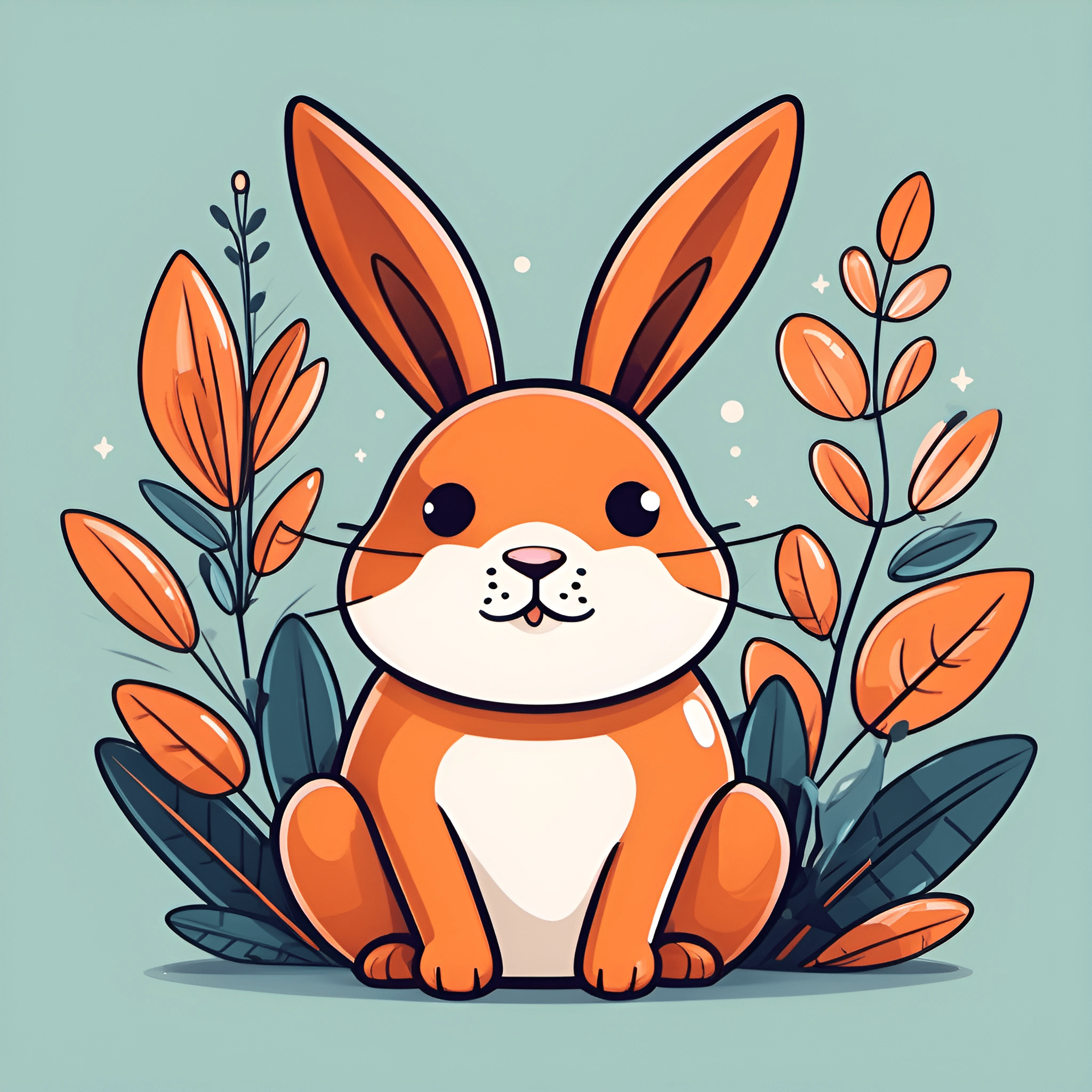 Cute Rabboot Cute Cartoon Rabbit with Autumn Leaves - Free Download - AI Scribbles