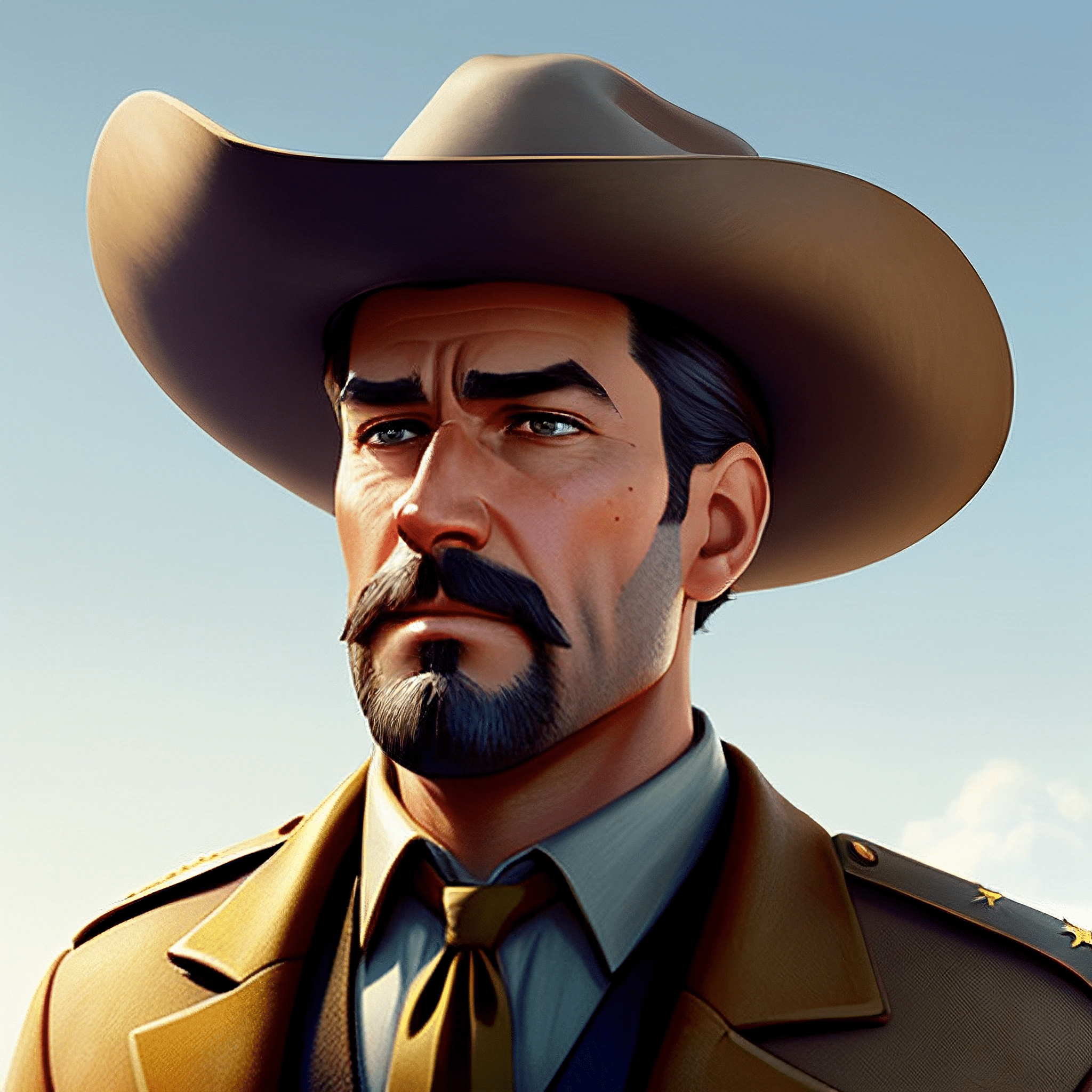 Cowboy Visual Cowboy Portrait Digital Art - Free Download - AI Scribbles