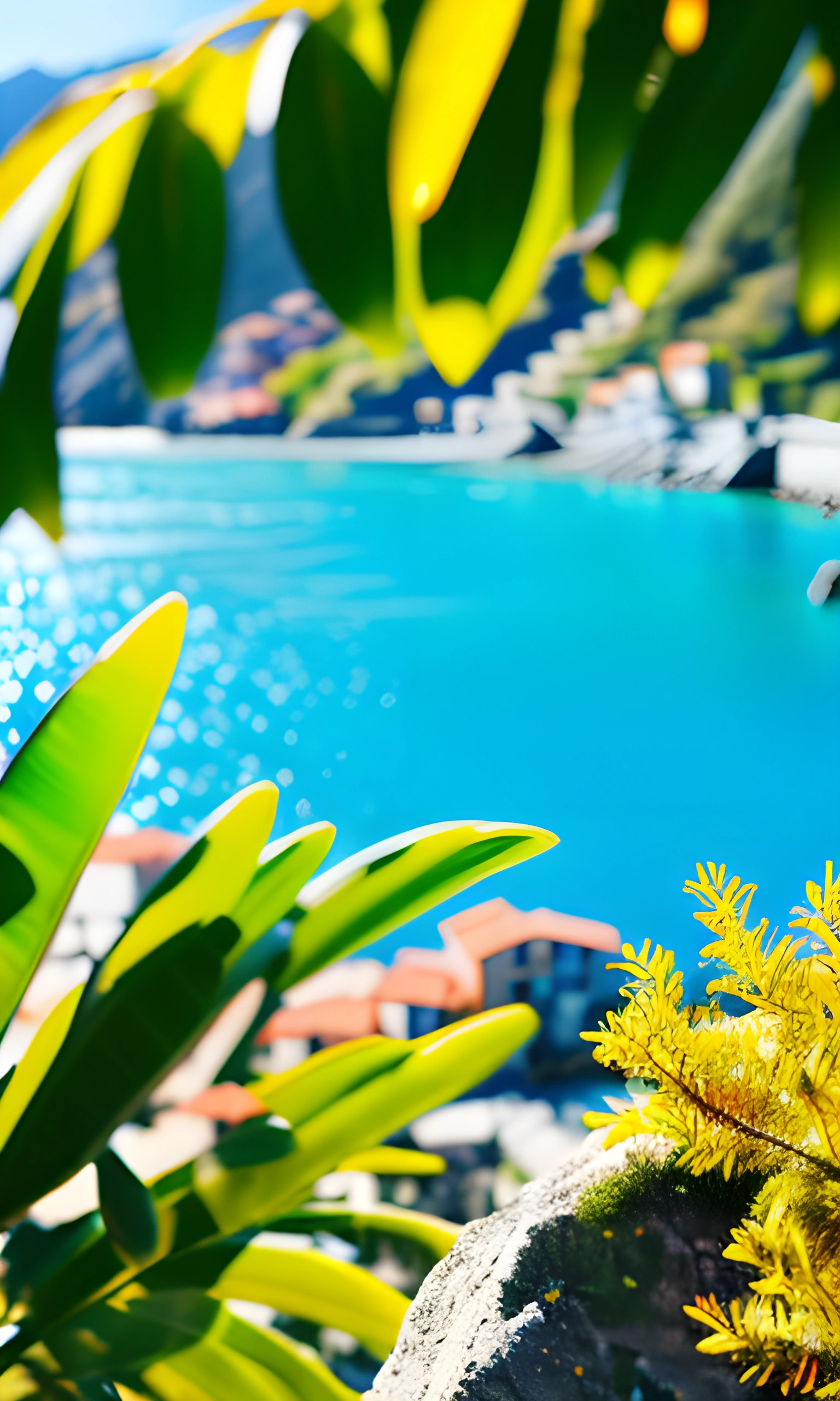 Scenic Coastal Village Overlooking Crystal Blue Sea - Free Download ...