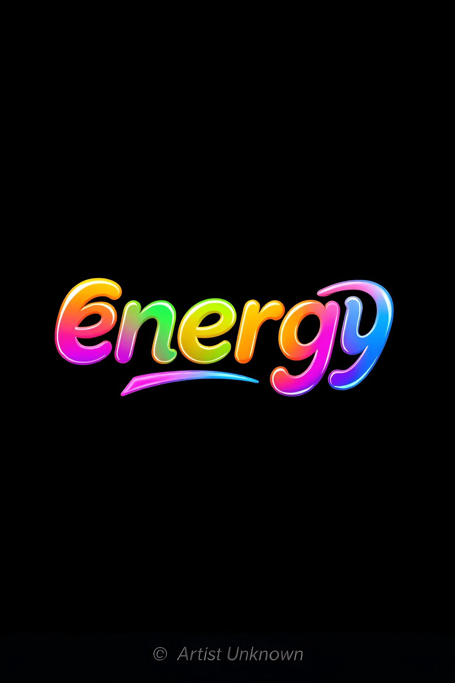 Colorful Glossy Energy Word Design - Free Download - AI Scribbles