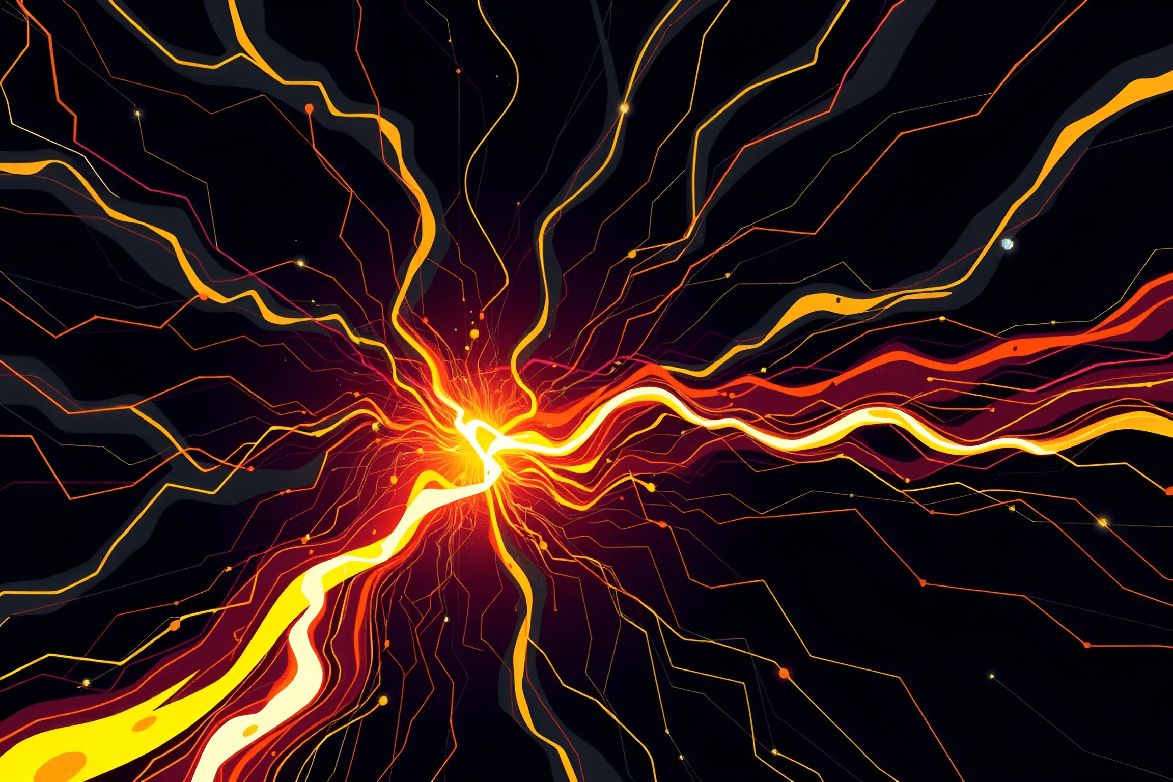 Electric Red Abstract Abstract Electric Energy Lines - Free Download - AI Scribbles
