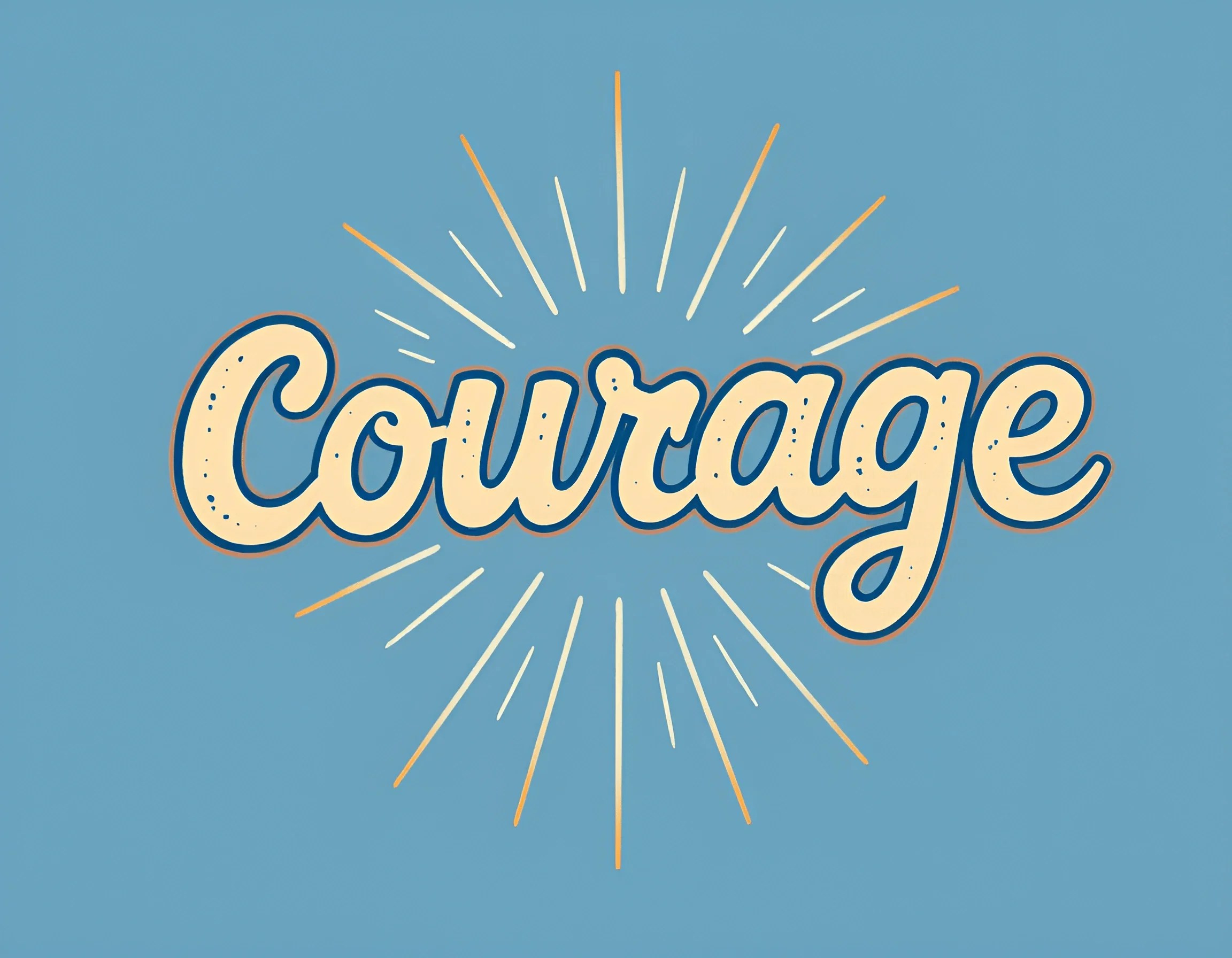 Courage Typography With Radiant Lines - Free Download - AI Scribbles