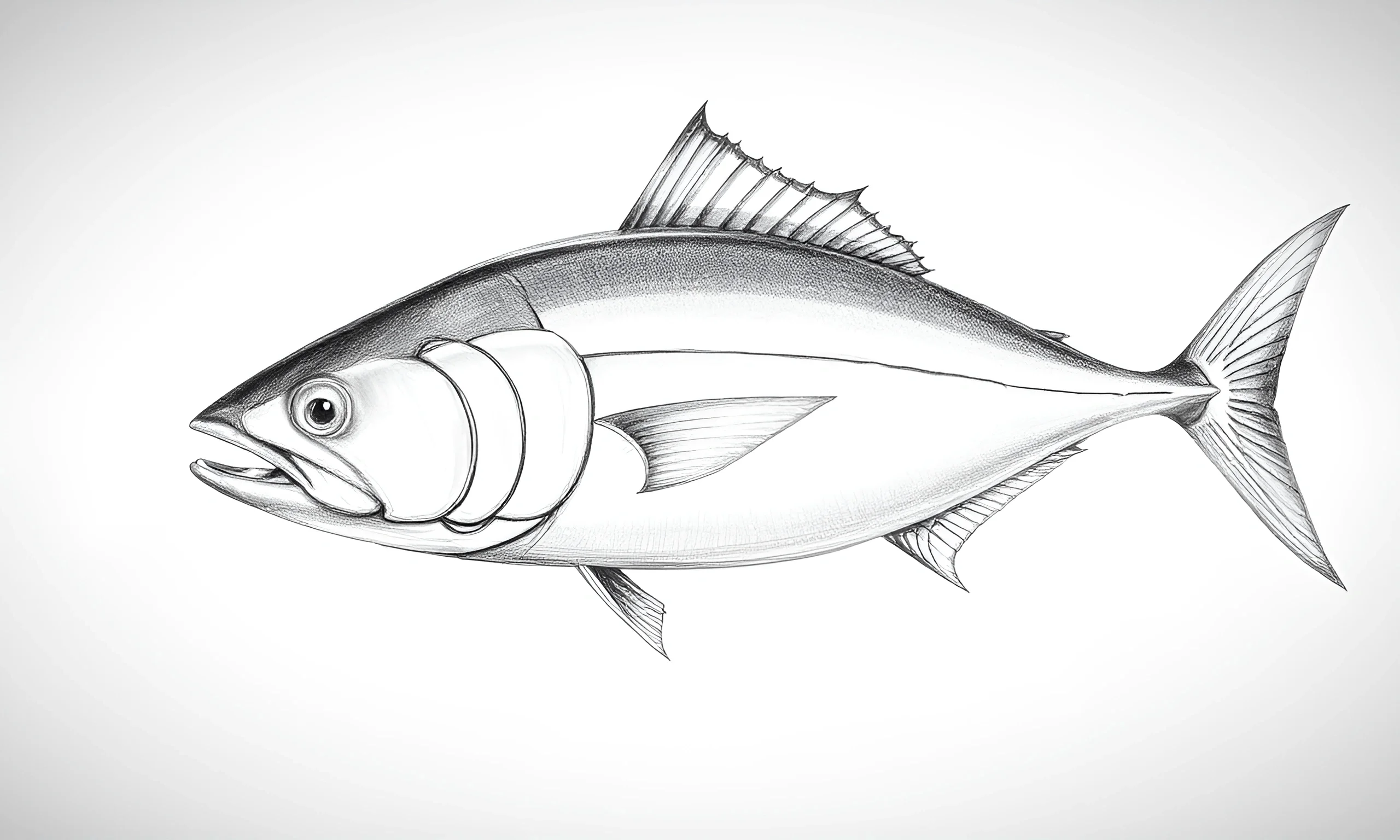 Steched Fish Realistic Pencil Sketch of a Fish - Free Download - AI Scribbles