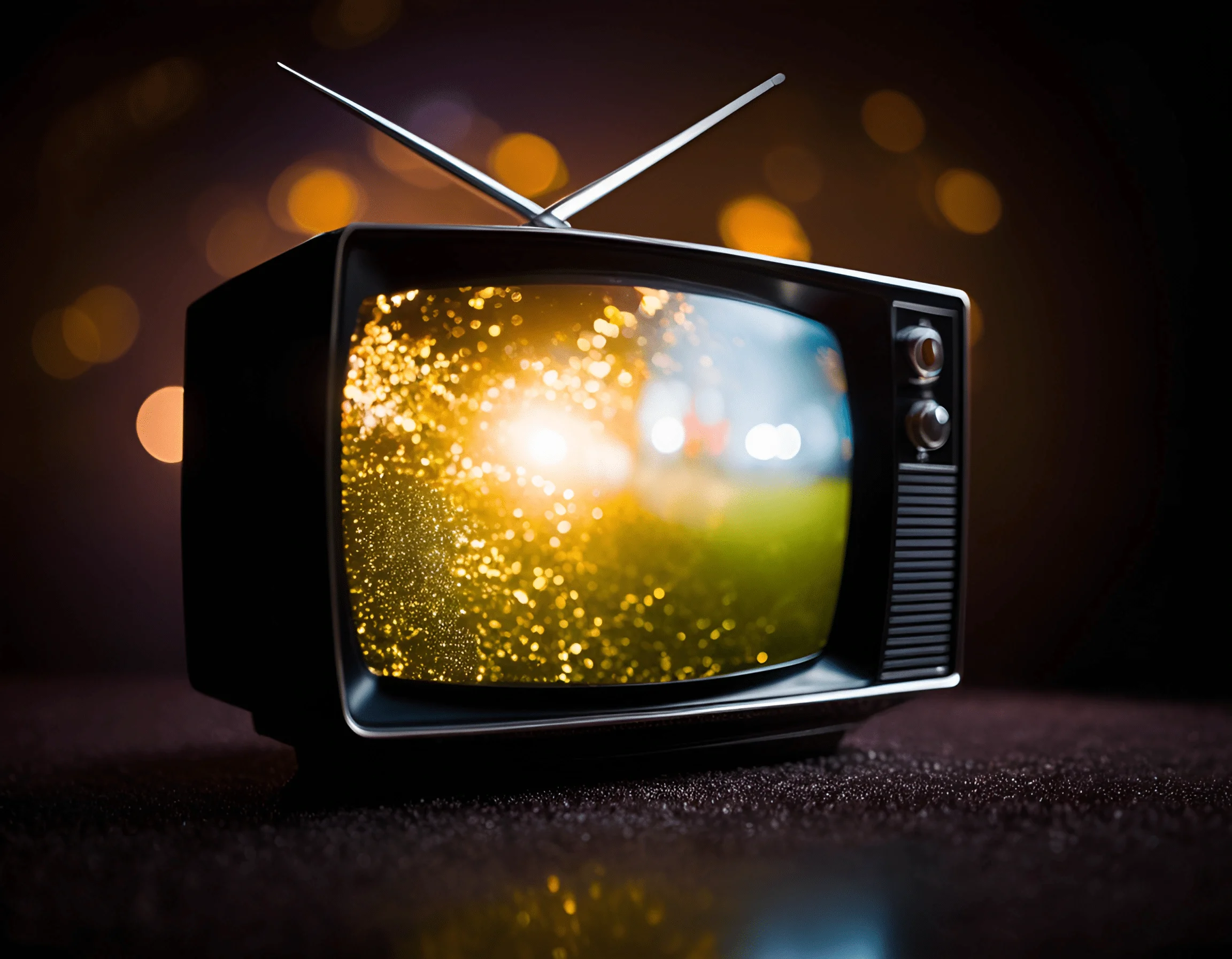 Vintage Television with Sparkling Screen - Free Download - AI Scribbles