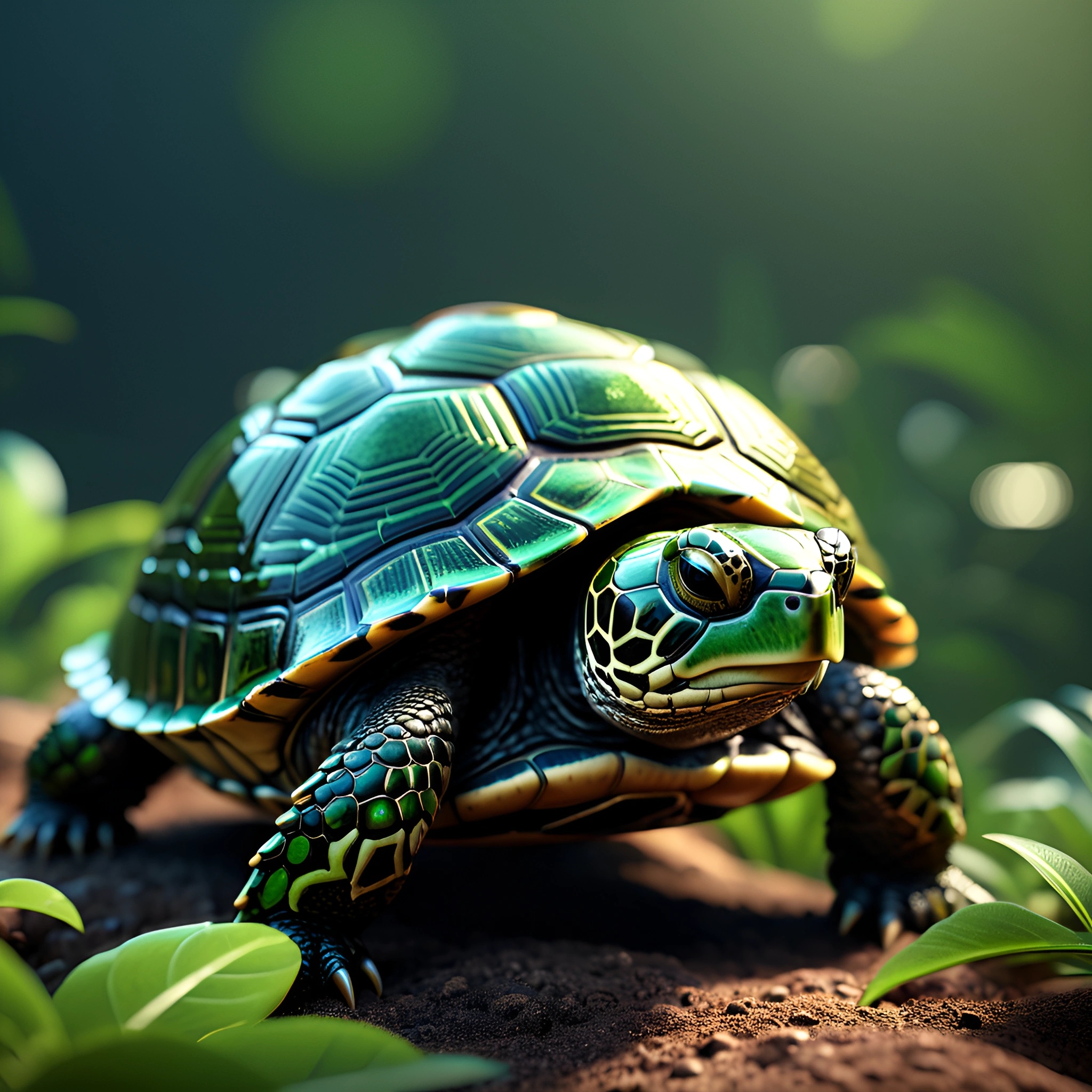 Normal Green Turtle Colorful Green Turtle in Natural Habitat - Free Download - AI Scribbles