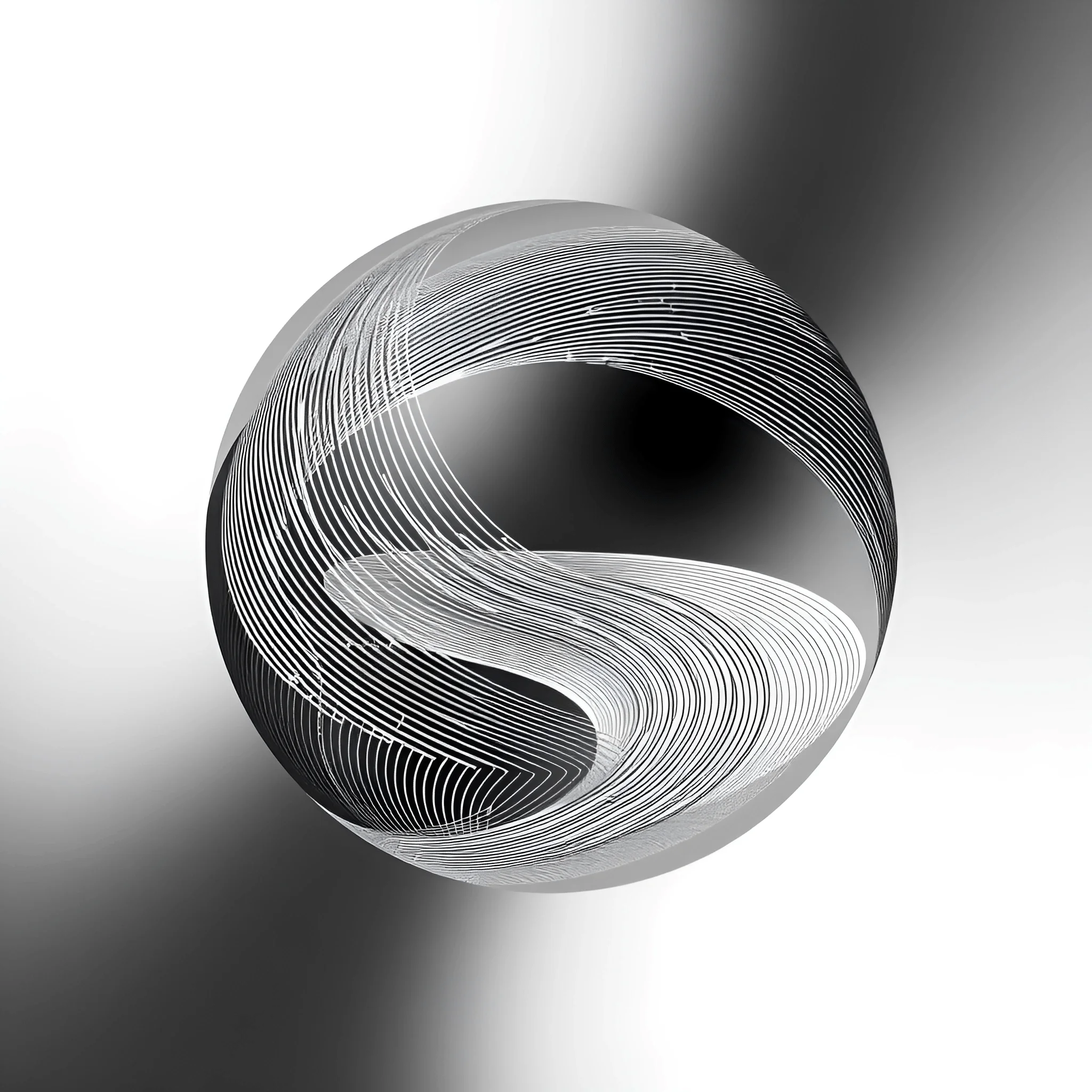 Monochrome Spherical Abstract with Concentric Lines - Free Download ...