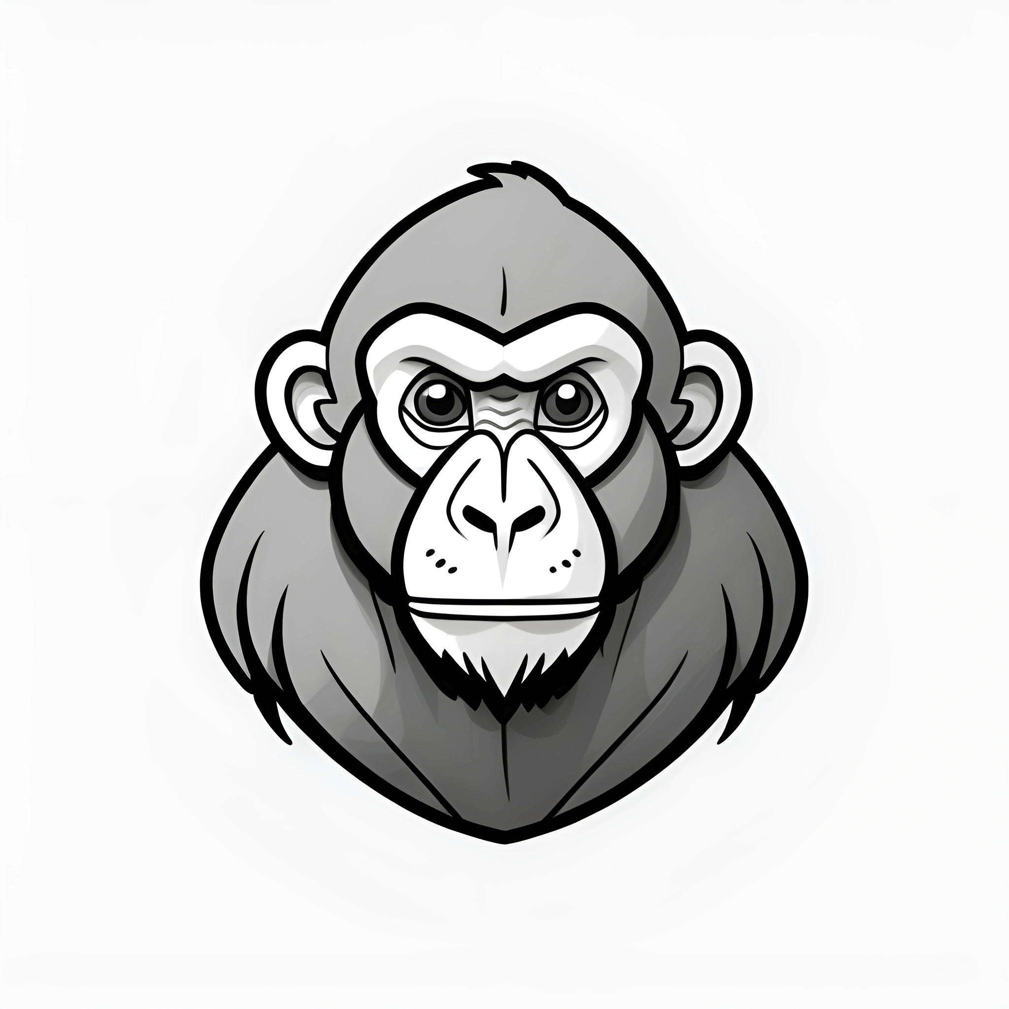 Stylized Gorilla Head Illustration - Free Download - AI Scribbles