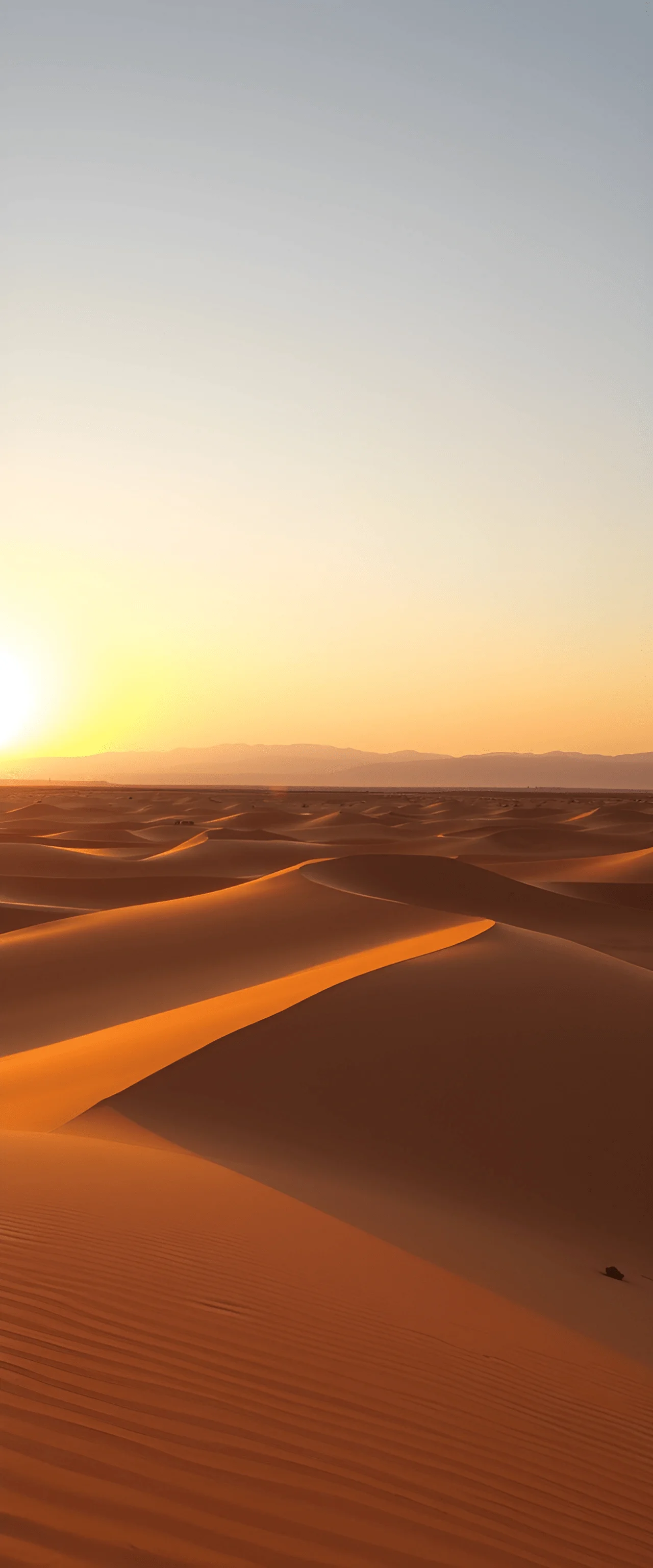 Sunset Over Expansive Desert Sand Dunes - Free Download - AI Scribbles