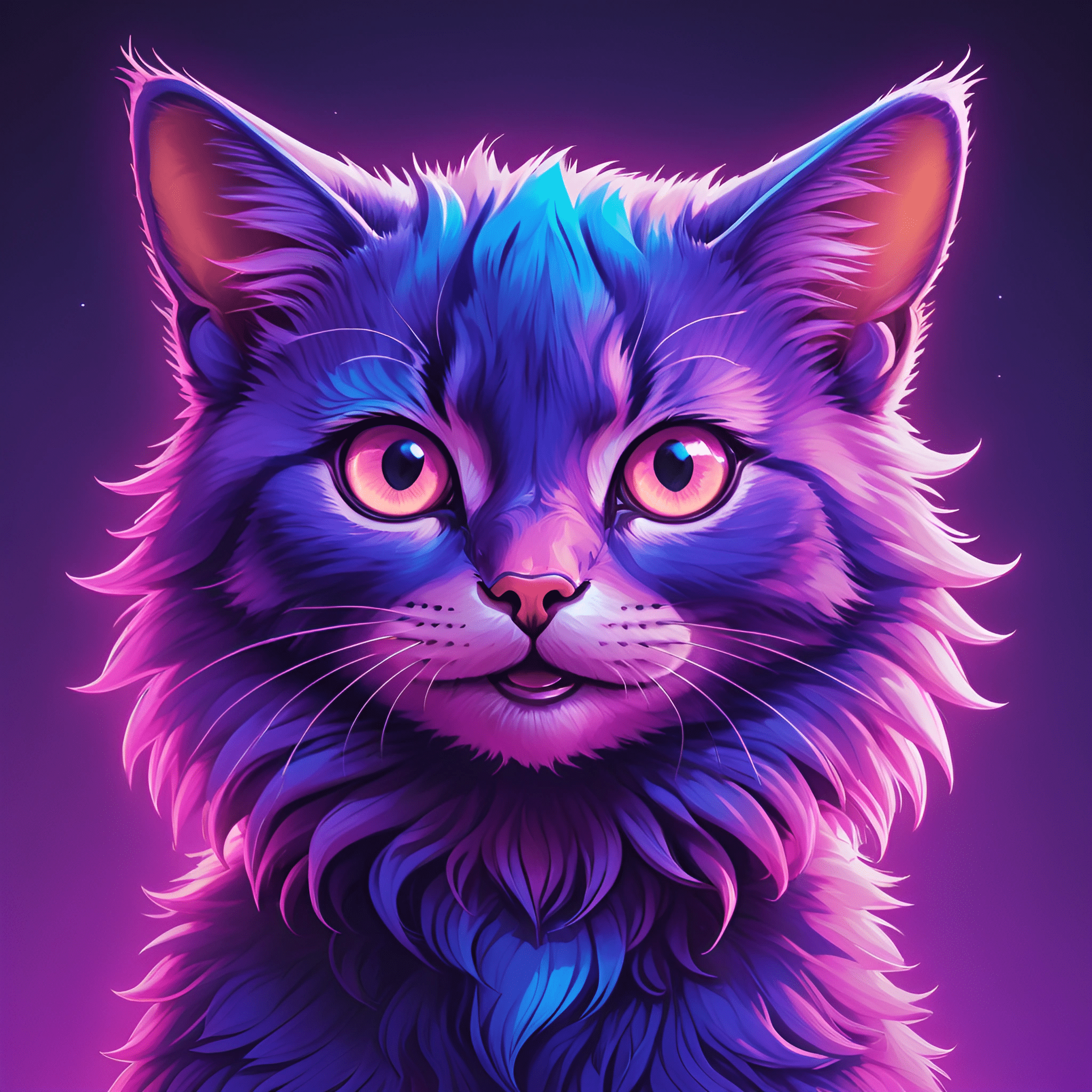 Vibrant Neon Cat Art - Free Download - AI Scribbles