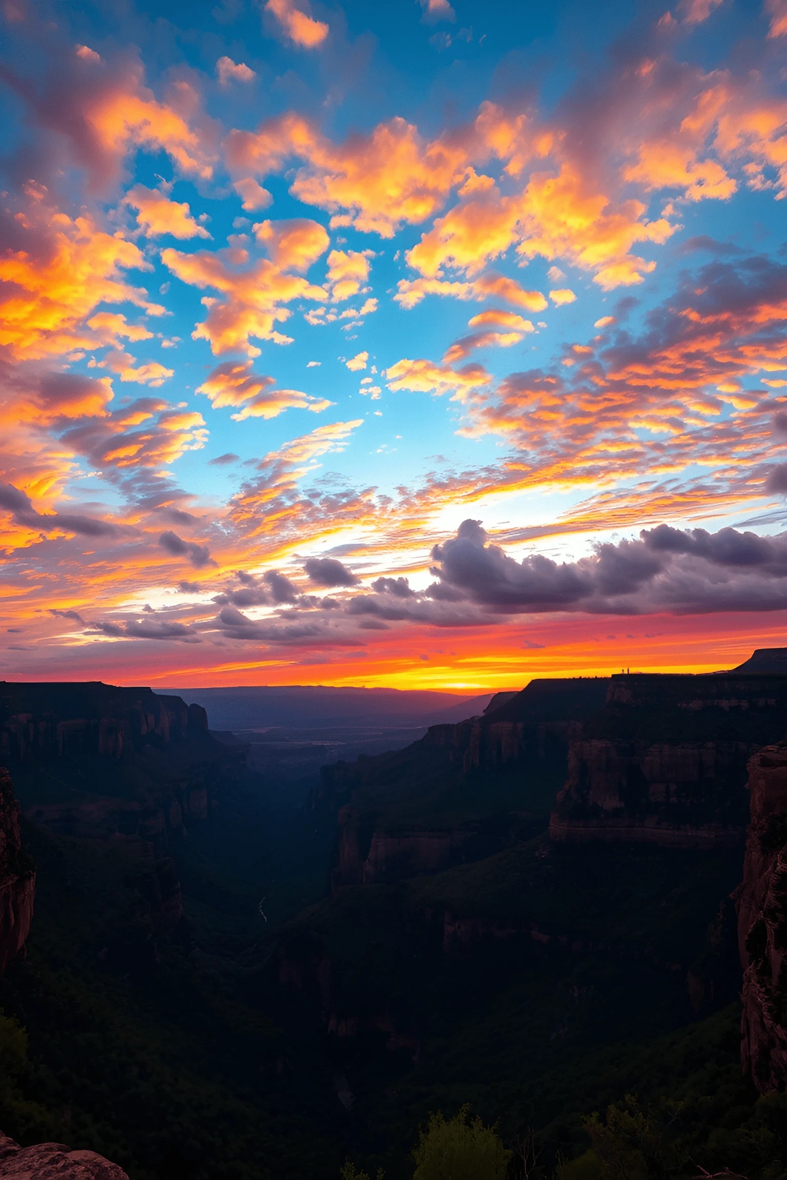 Sunset Over Canyon Landscape - Free Download - AI Scribbles