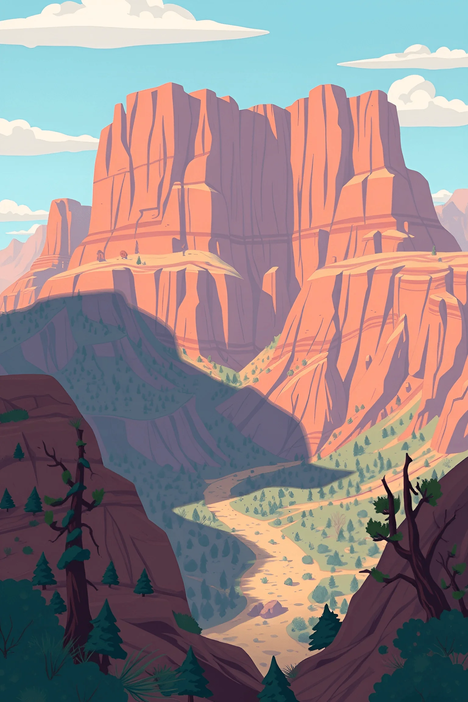 Red Rock Canyon Landscape - Free Download - AI Scribbles