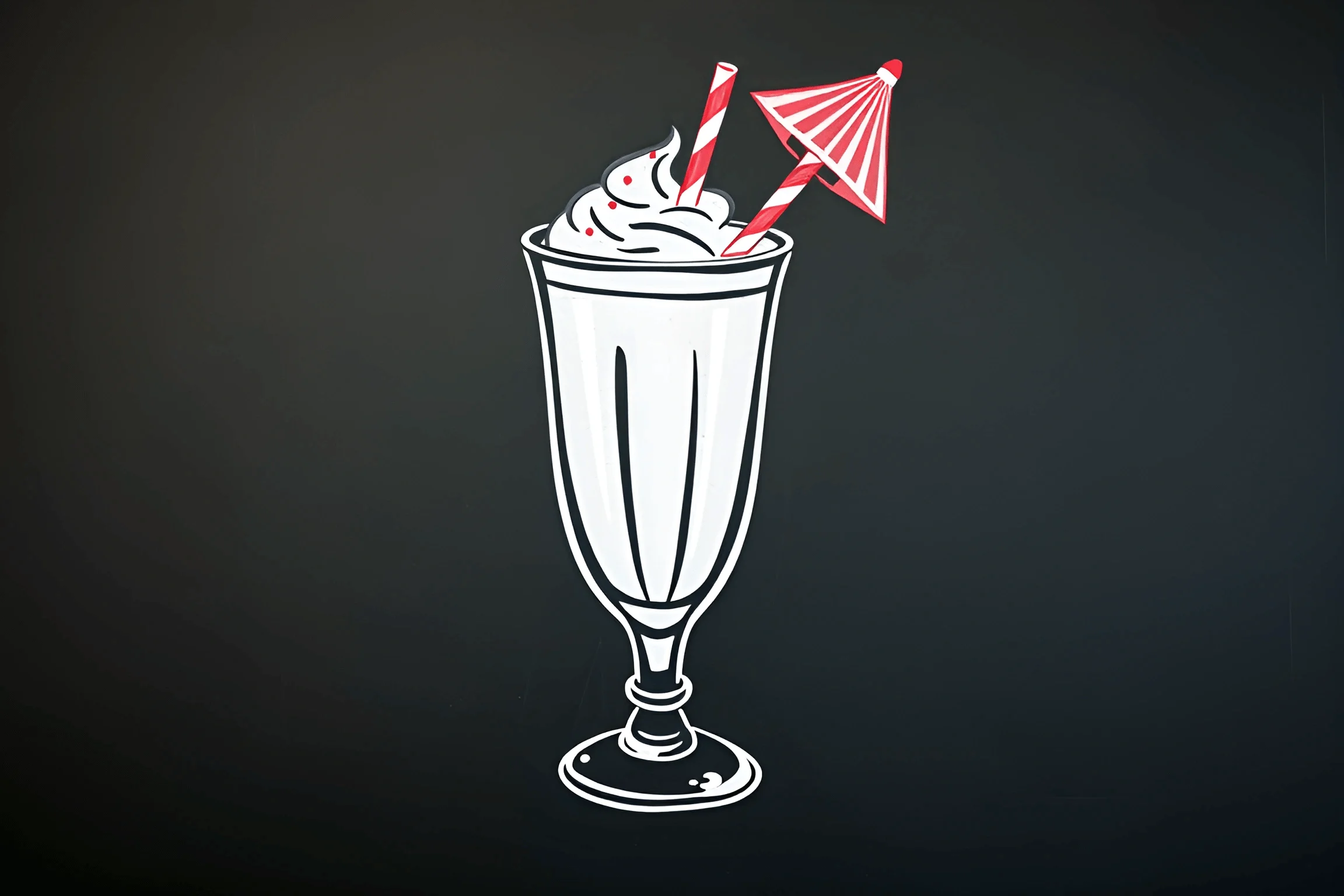 Illustrated Milkshake With Straw And Umbrella - Free Download - AI ...
