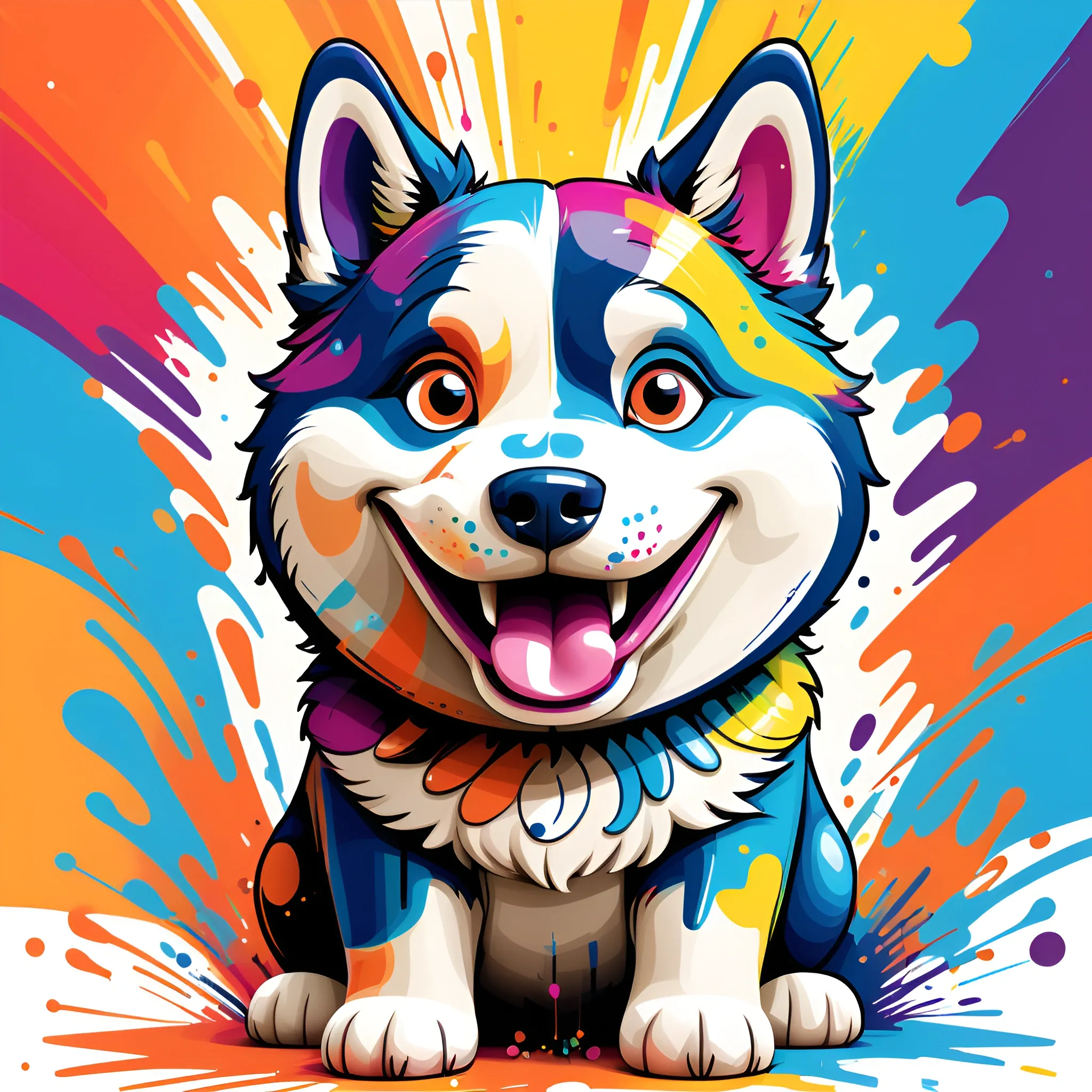 Colorful Cartoon Corgi - Free Download - AI Scribbles