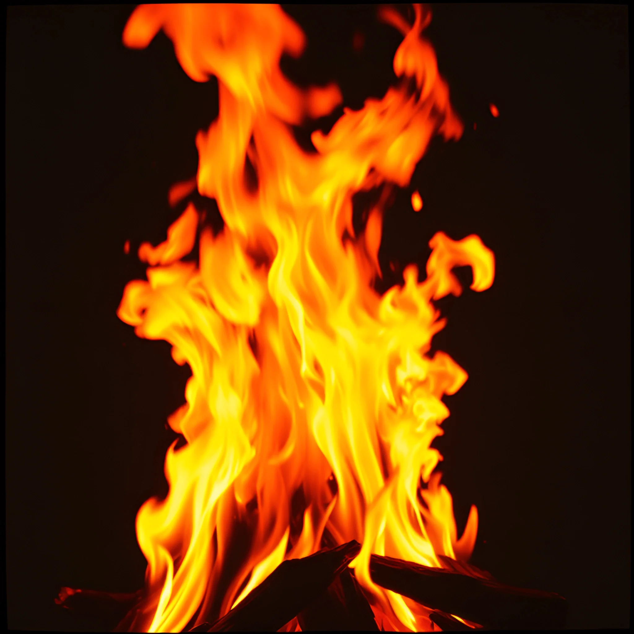 Close-Up Of Campfire Flames At Night - Free Download - AI Scribbles