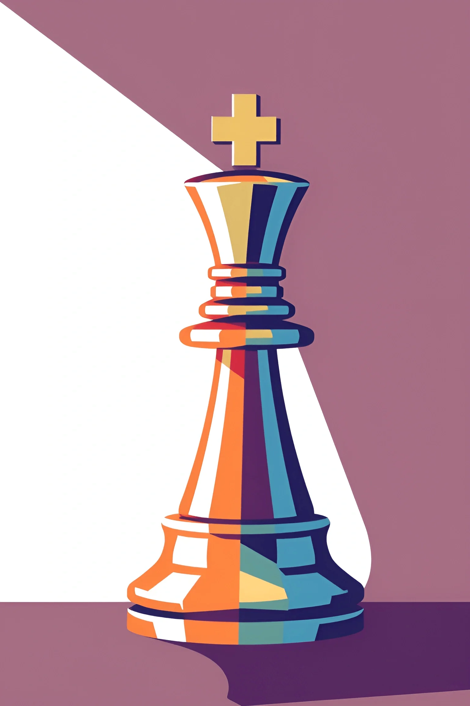 Colorful Gradient Chess King Illustration - Free Download - AI Scribbles