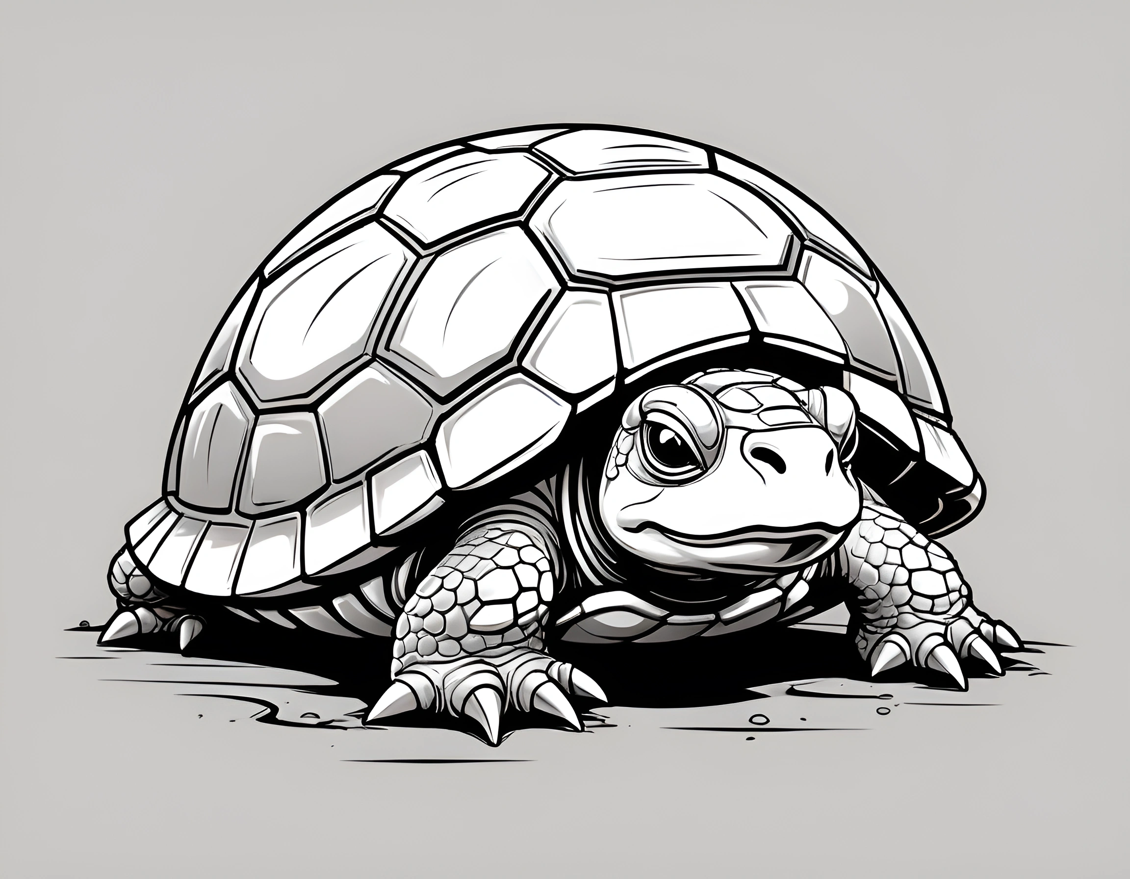 Detailed Turtle Detailed Illustration of a Turtle - Free Download - AI Scribbles