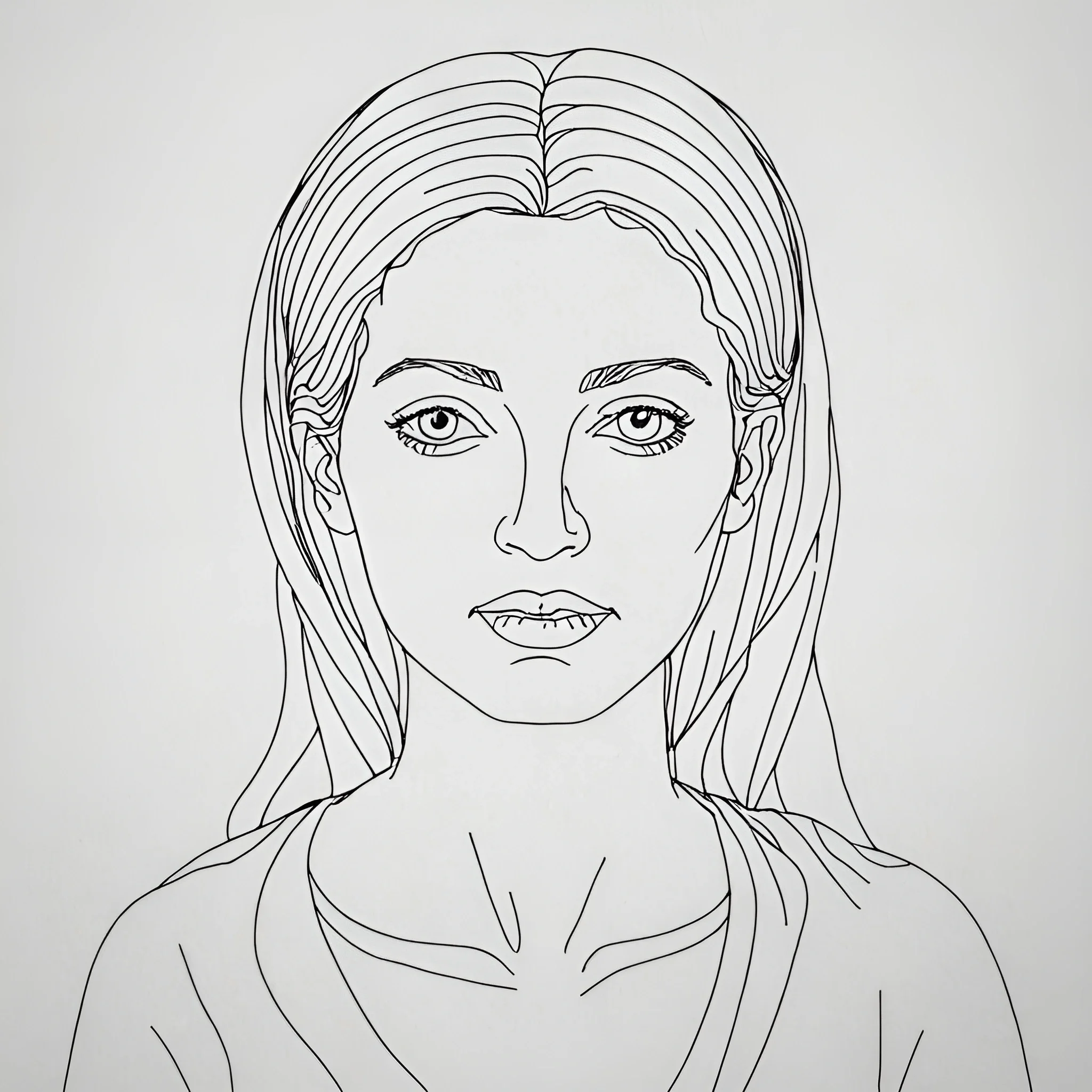 Line Colouring Portrait Portrait Line Art Drawing - Free Download - AI Scribbles