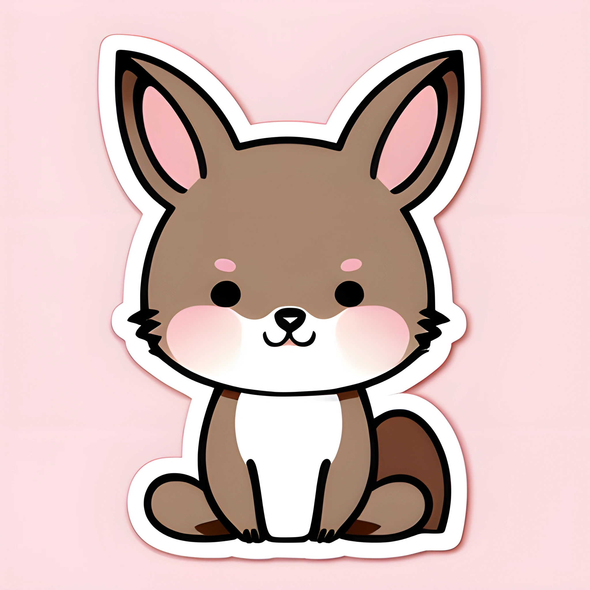 a sticker of a cartoon dog sitting on a pink surface