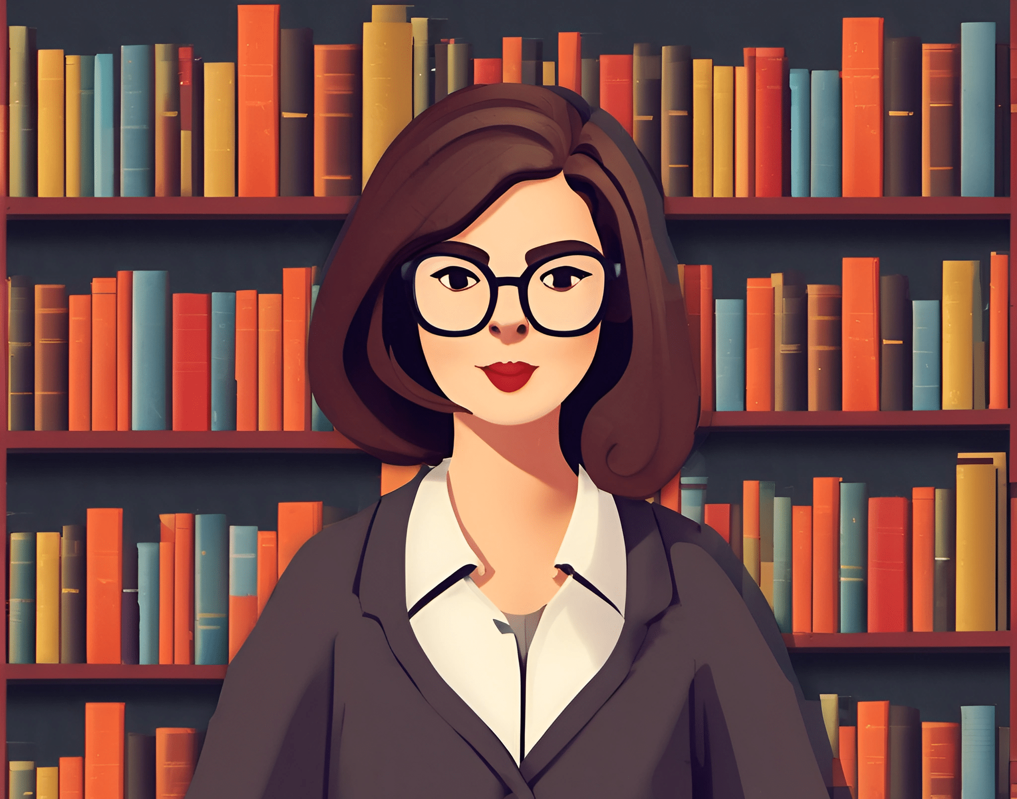 Librarian Visual Librarian in a Modern Library - Free Download - AI Scribbles