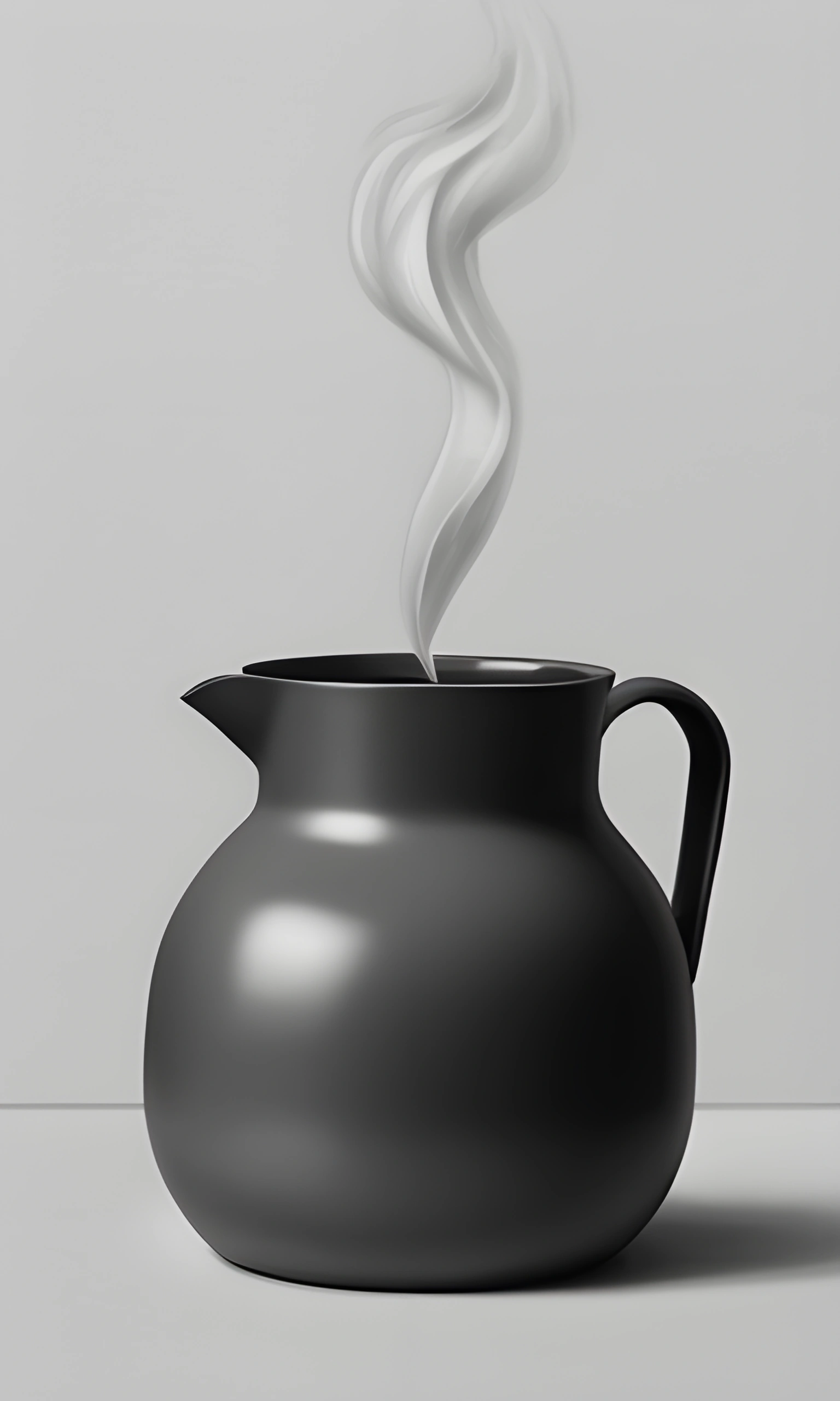 a black pot with a steaming steam coming out of it