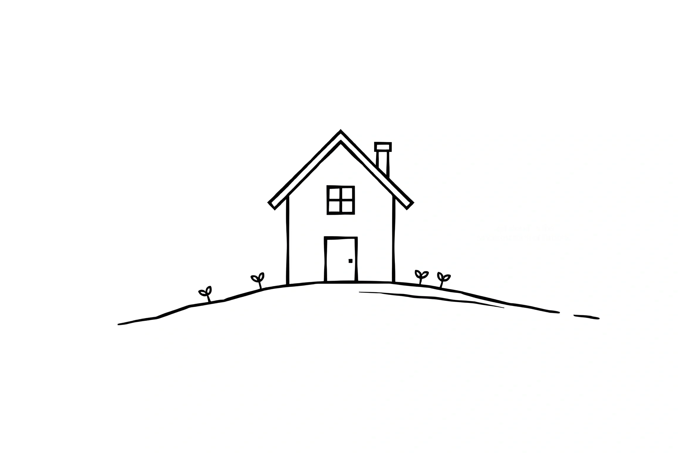 House R Simple Line Drawing Simple Line Drawing of a House - Free Download - AI Scribbles