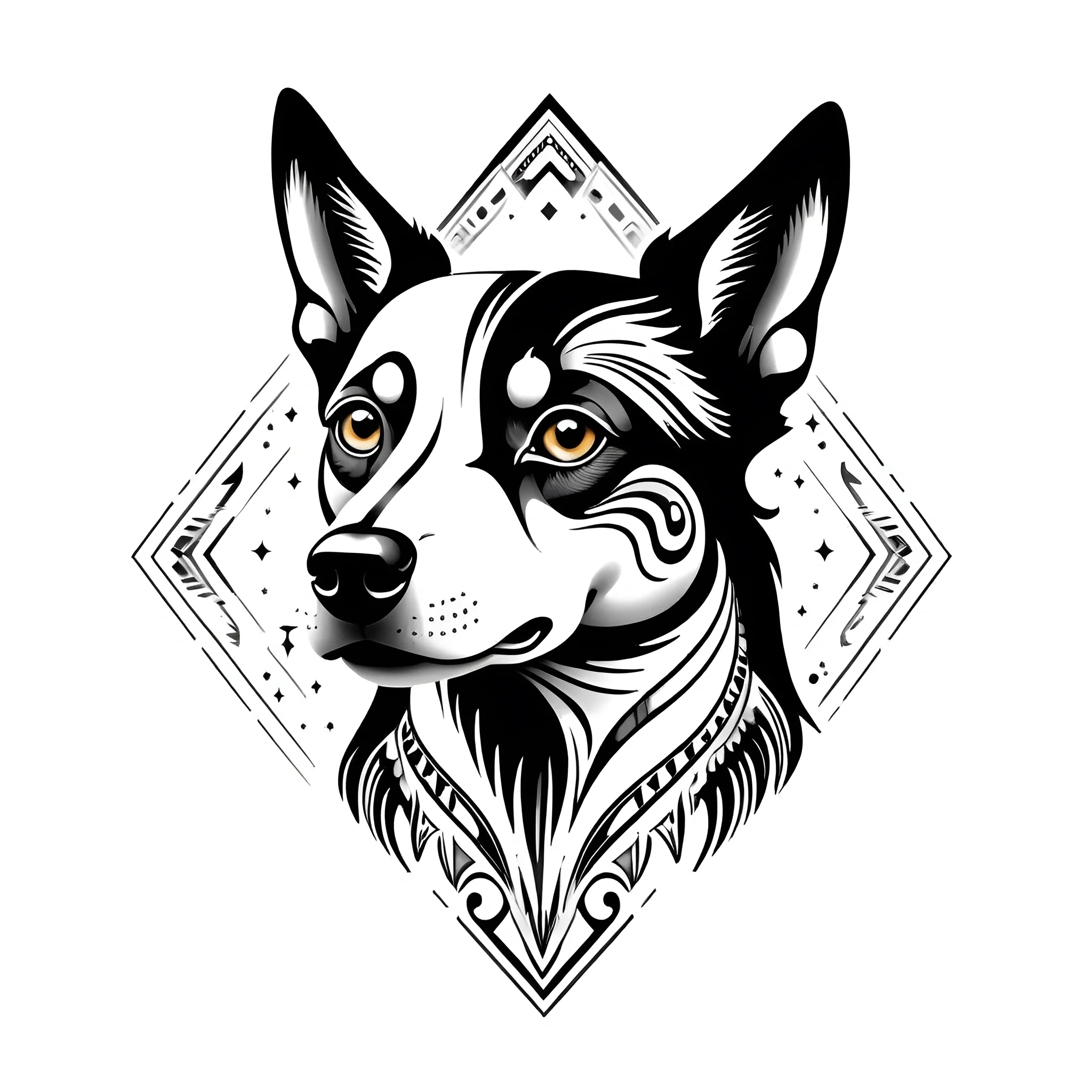 Abstract Dogs Drawing.pdf Abstract Dog Portrait Art - Free Download - AI Scribbles