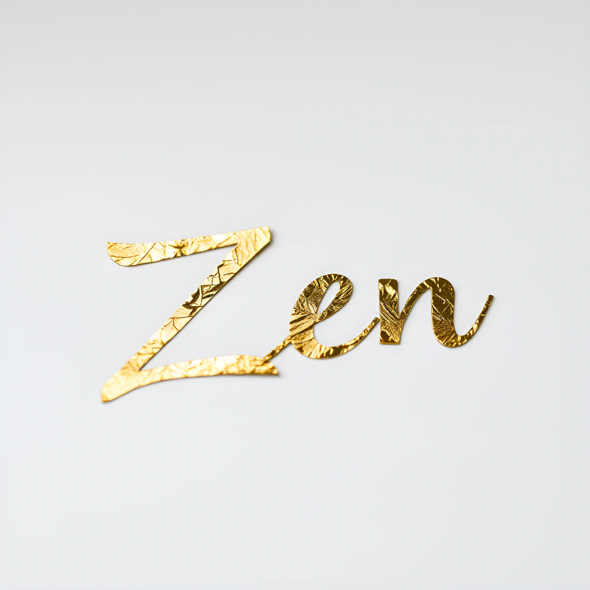 Gold Foil Lettering Of The Name Zen - Free Download - AI Scribbles