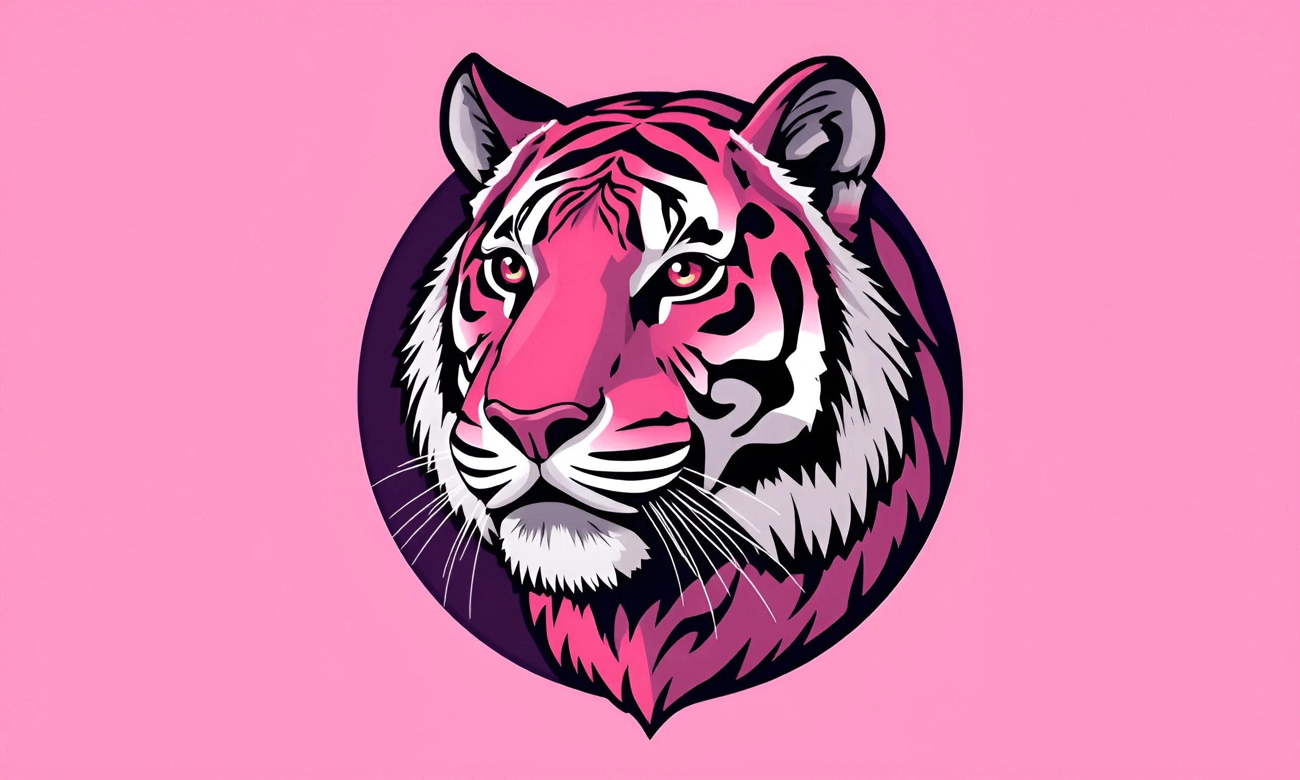 Pop Art Pink Tiger Illustration - Free Download - AI Scribbles