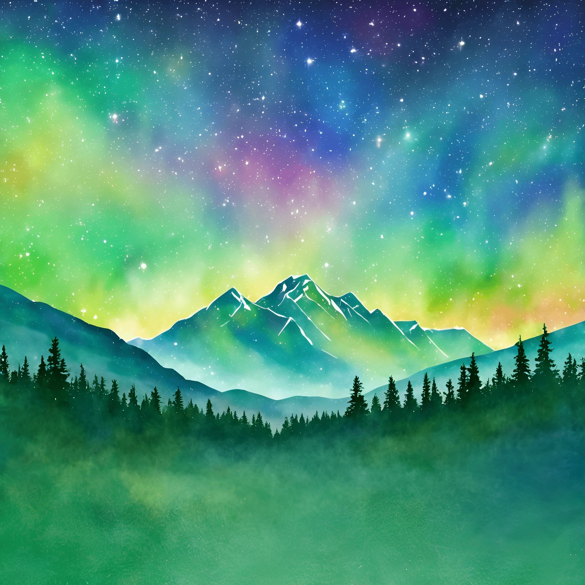 Vibrant Aurora Borealis Over Mountain Landscape - Free Download - AI ...