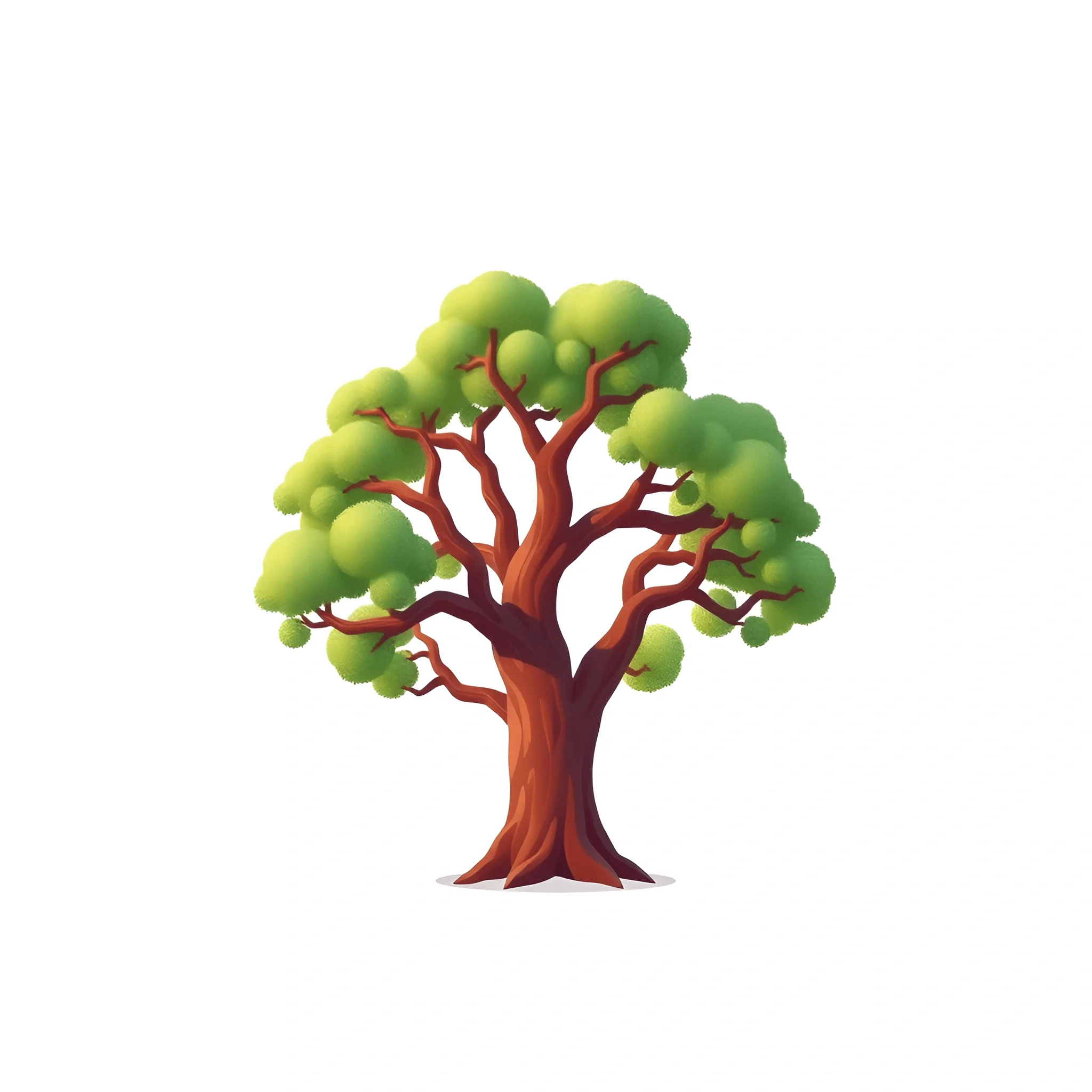Simple Rounded Cartoon Tree Cartoon Style Tree With Rounded Green Foliage - Free Download - AI ...