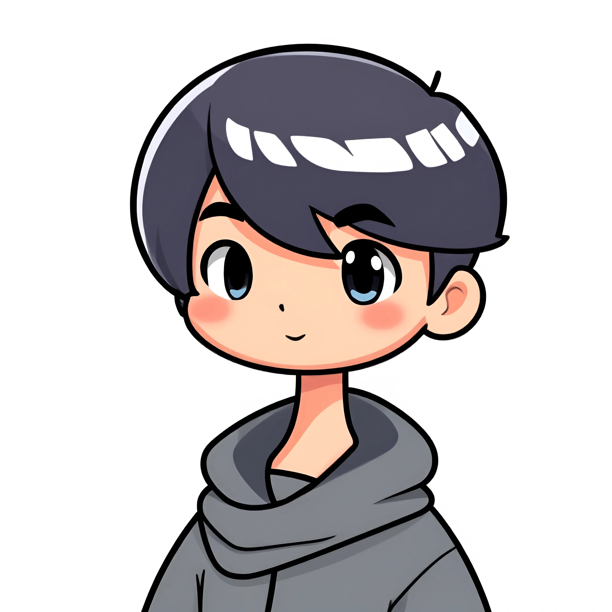 Anime Style Boy Portrait with Gray Hoodie - Free Download - AI Scribbles