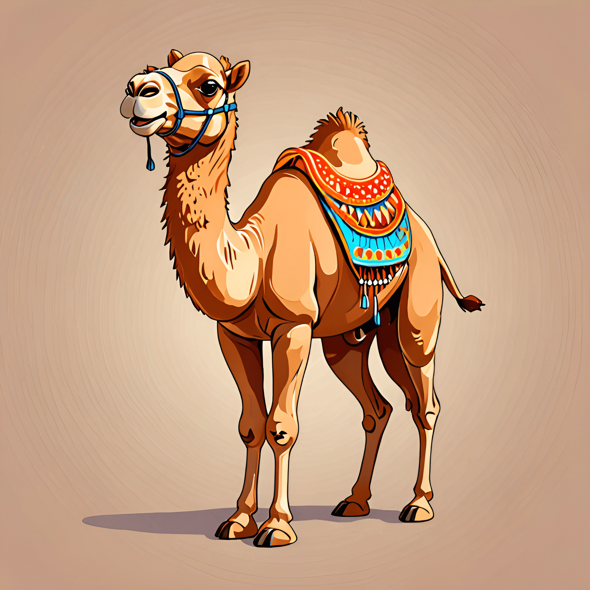 Colorful Camel Illustration - Free Download - AI Scribbles
