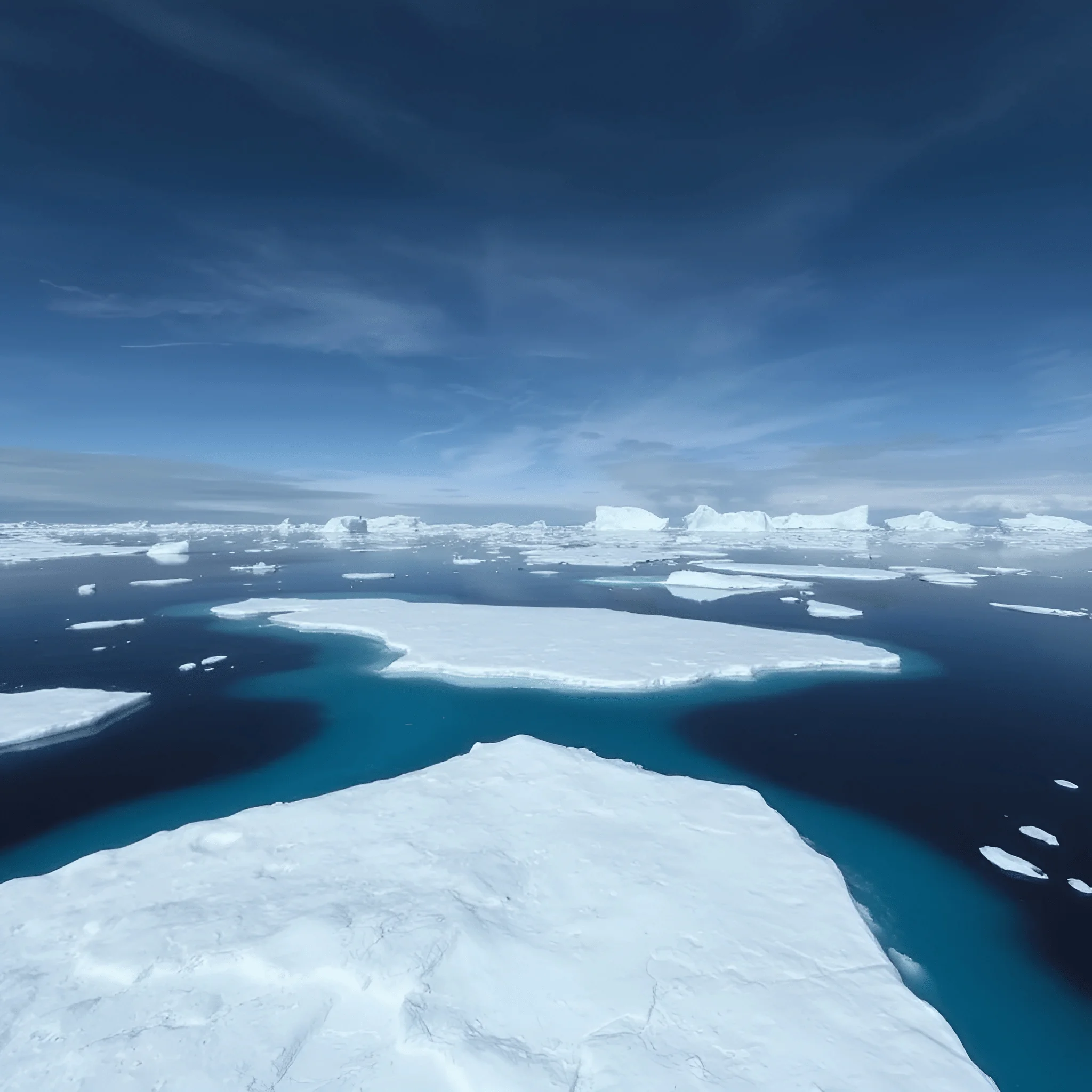 Melting Arctic Ice Floes Under Clear Blue Sky - Free Download - AI ...