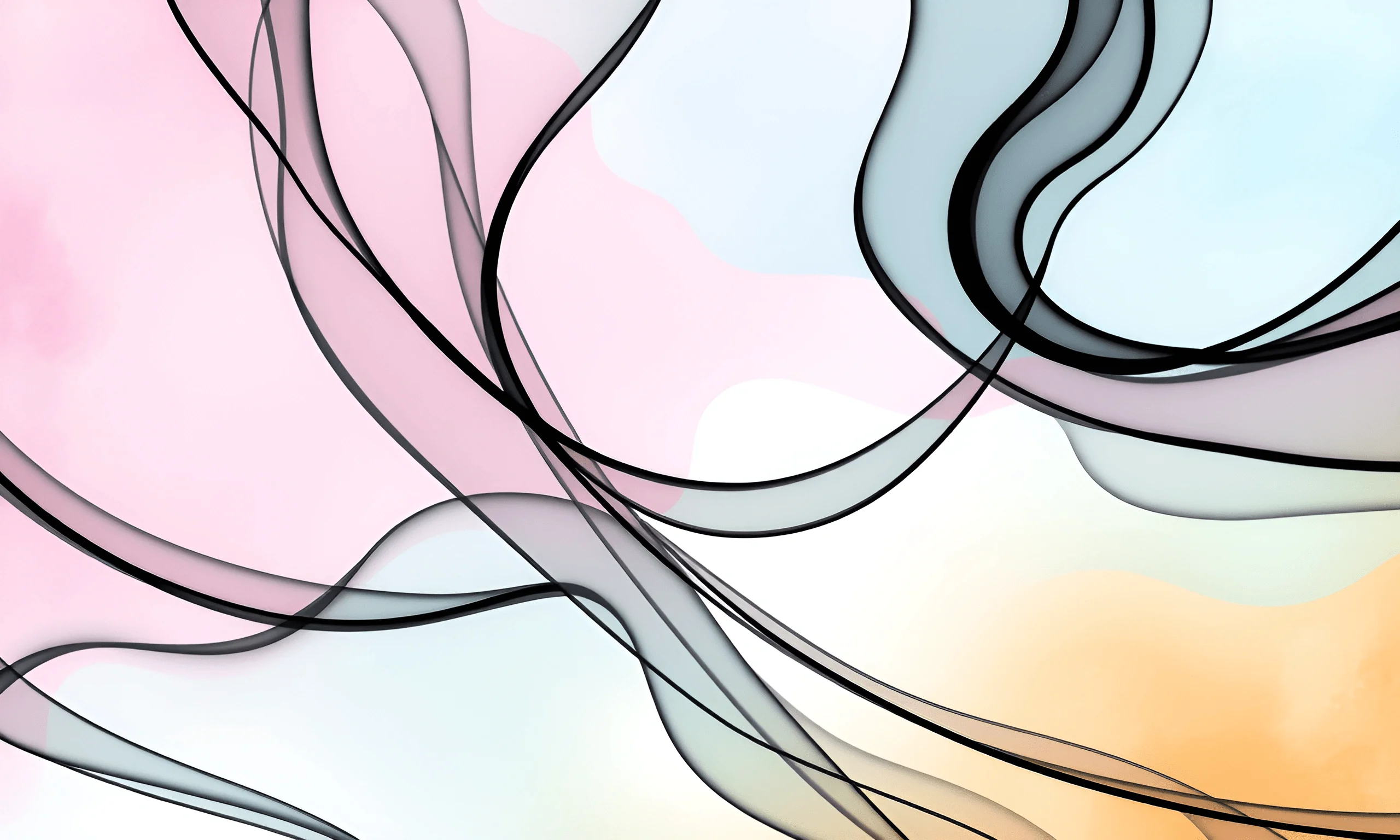 Abstract Transparent Ribbons Over Pastel Background - Free Download ...